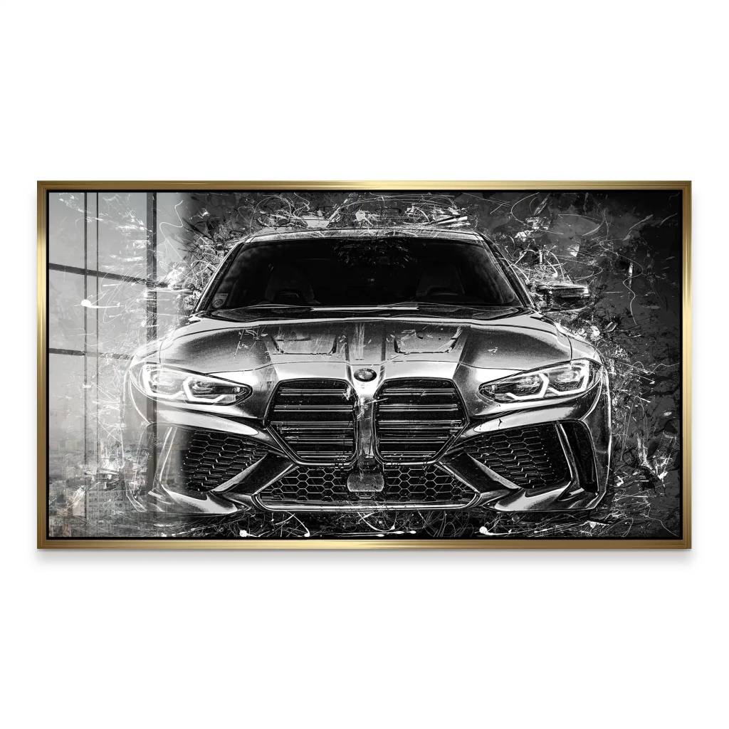 BMW M4 Abstrakt Black Style Acrylglas Bild INGALERIE