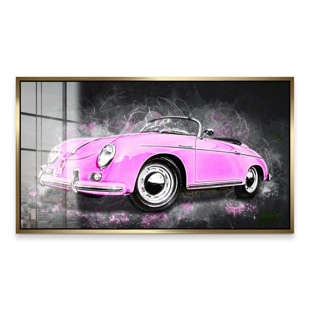 Pink Porsche Speedster Abstrakt Style Acrylglas Bild INGALERIE