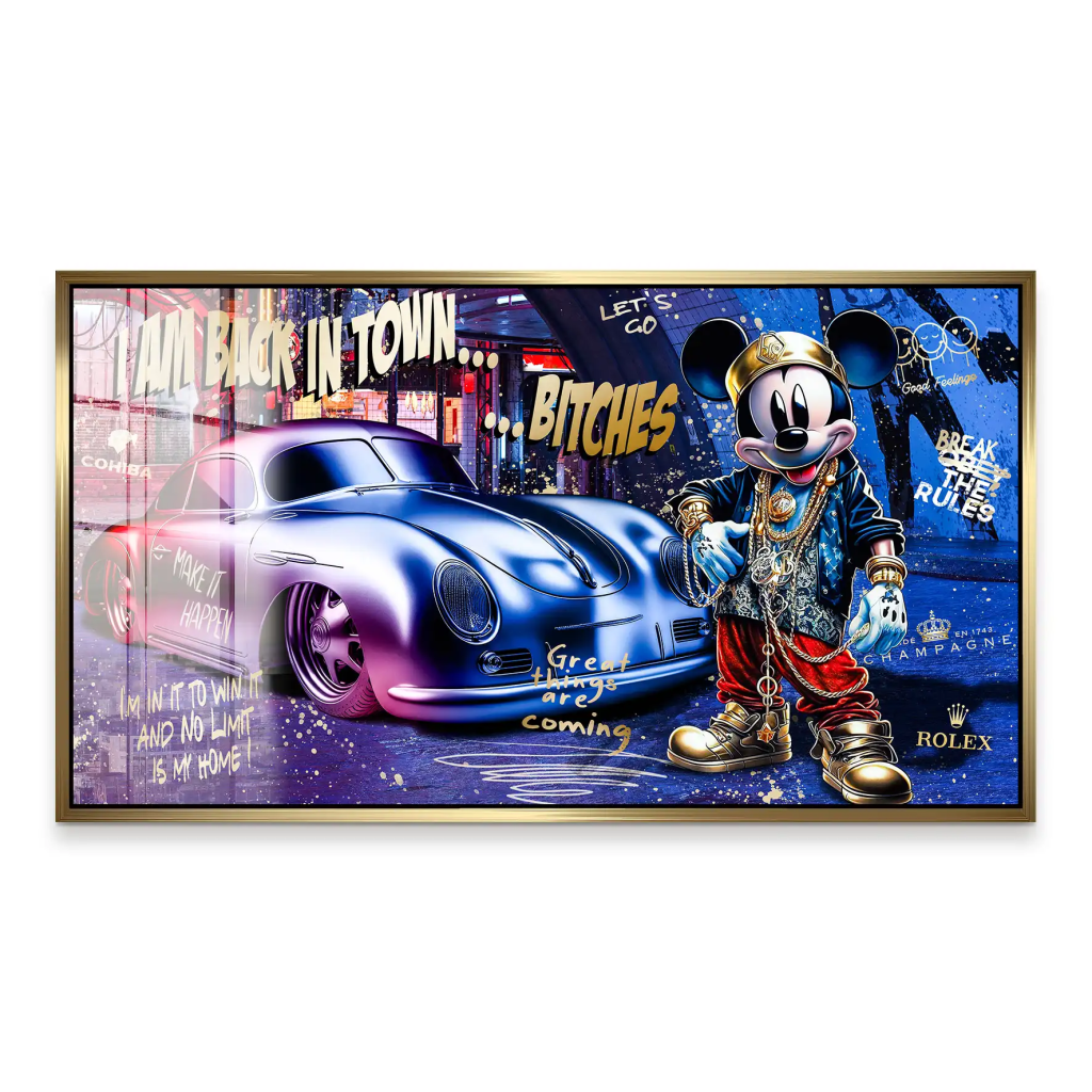 Micky Porsche 356 Pop Art Style Acrylglas Bild INGALERIE