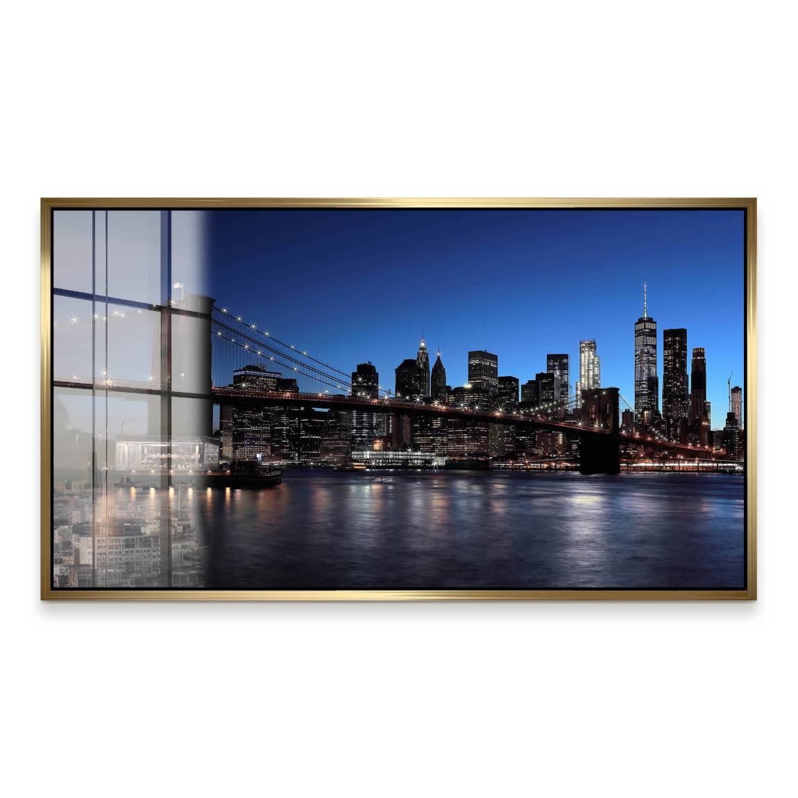 Manhatten bei Nacht Acrylglasbild