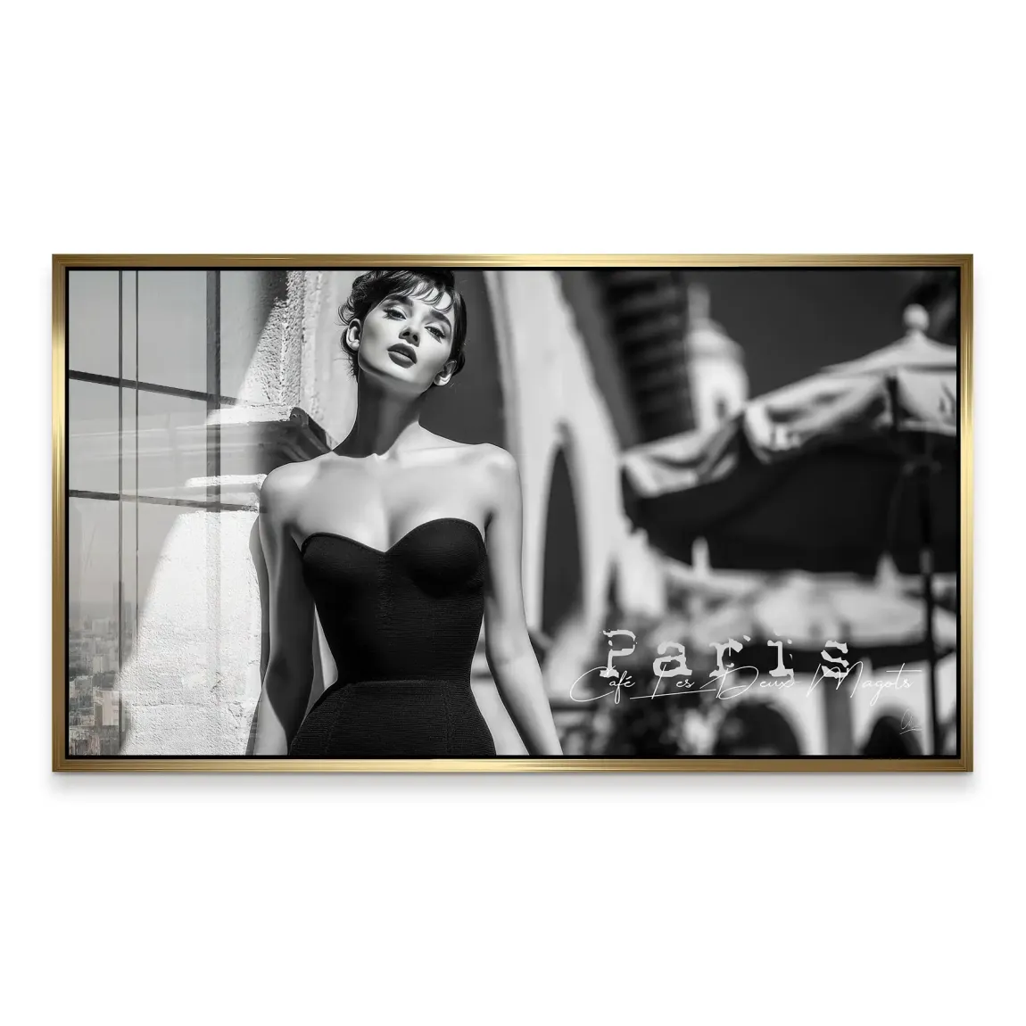 Audrey Hepburn Paris Cafe Acrylglas Bild