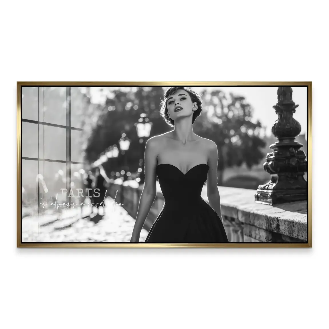 Audrey walk in Paris Acrylglas Bild