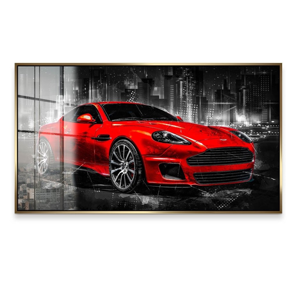 Aston Martin Abstrakt Red Style Acrylglas Bild INGALERIE