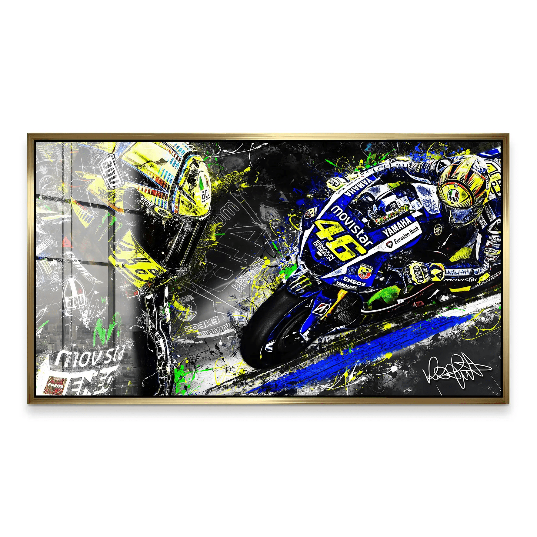 Rossi Yamaha Art Acrylglas Bild INGALERiE