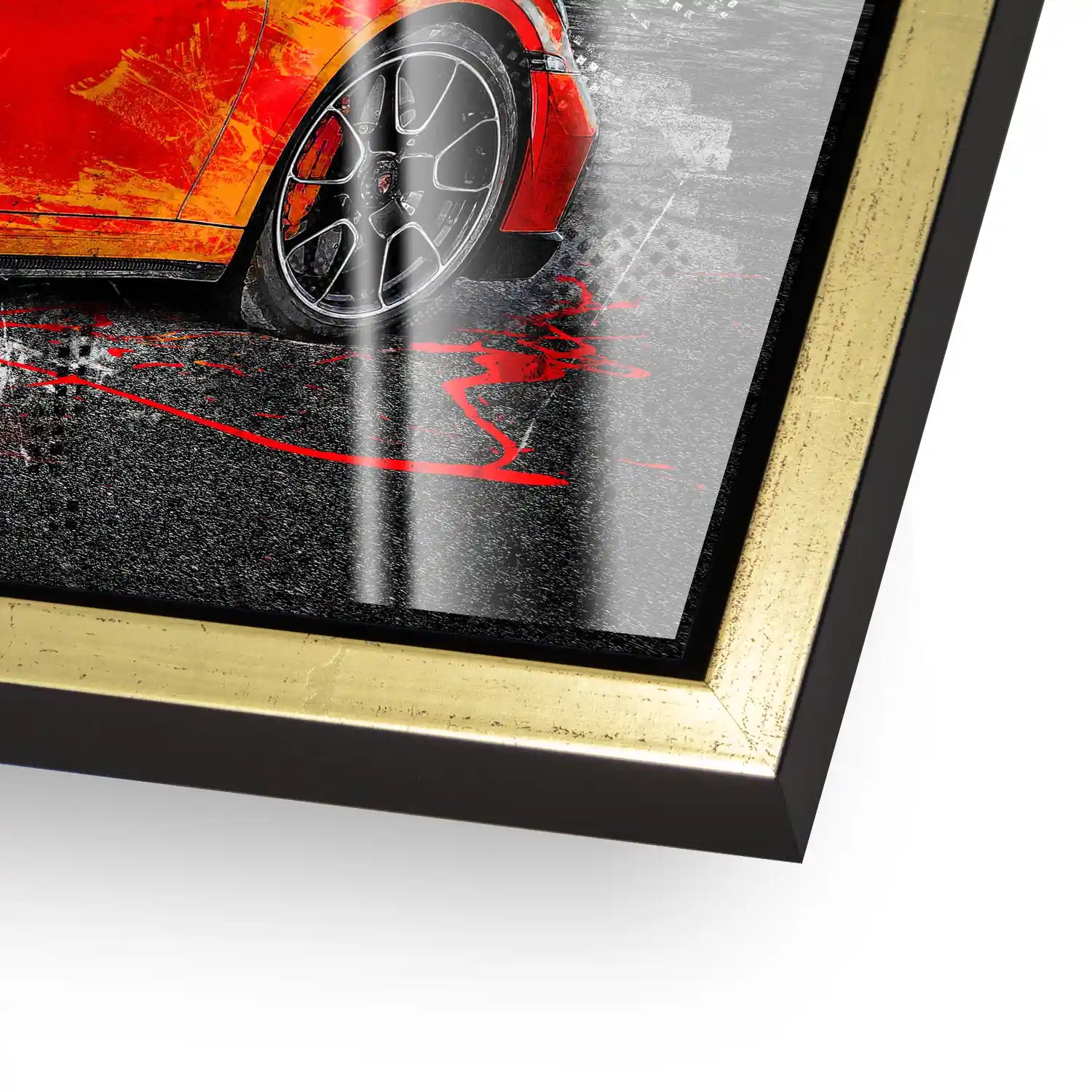 Porsche 911 Turbo Abstrakt Orange Acrylglas Bild INGALERIE