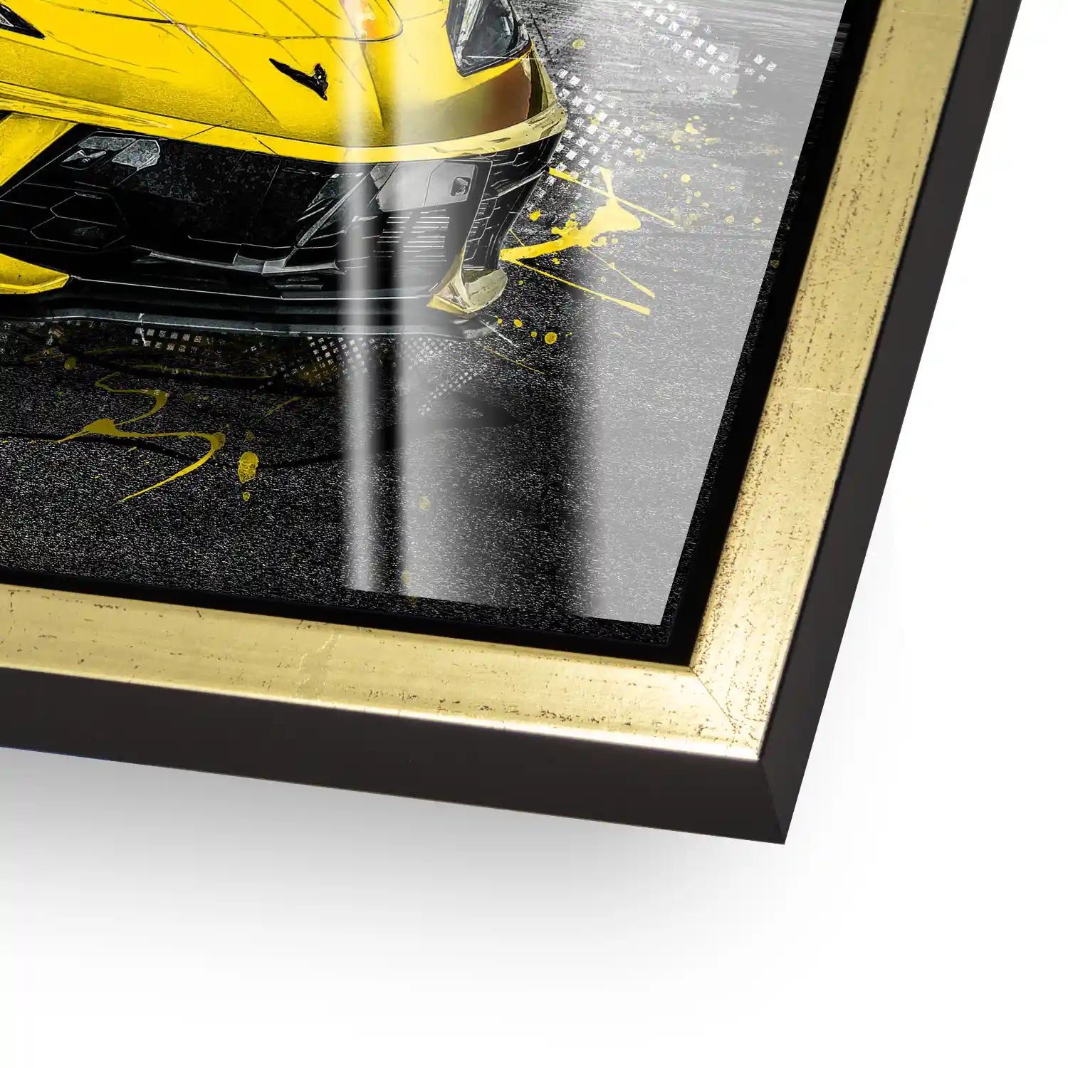 Corvette C8 Abstrakt Gelb Acrylglas Bild INGALERIE