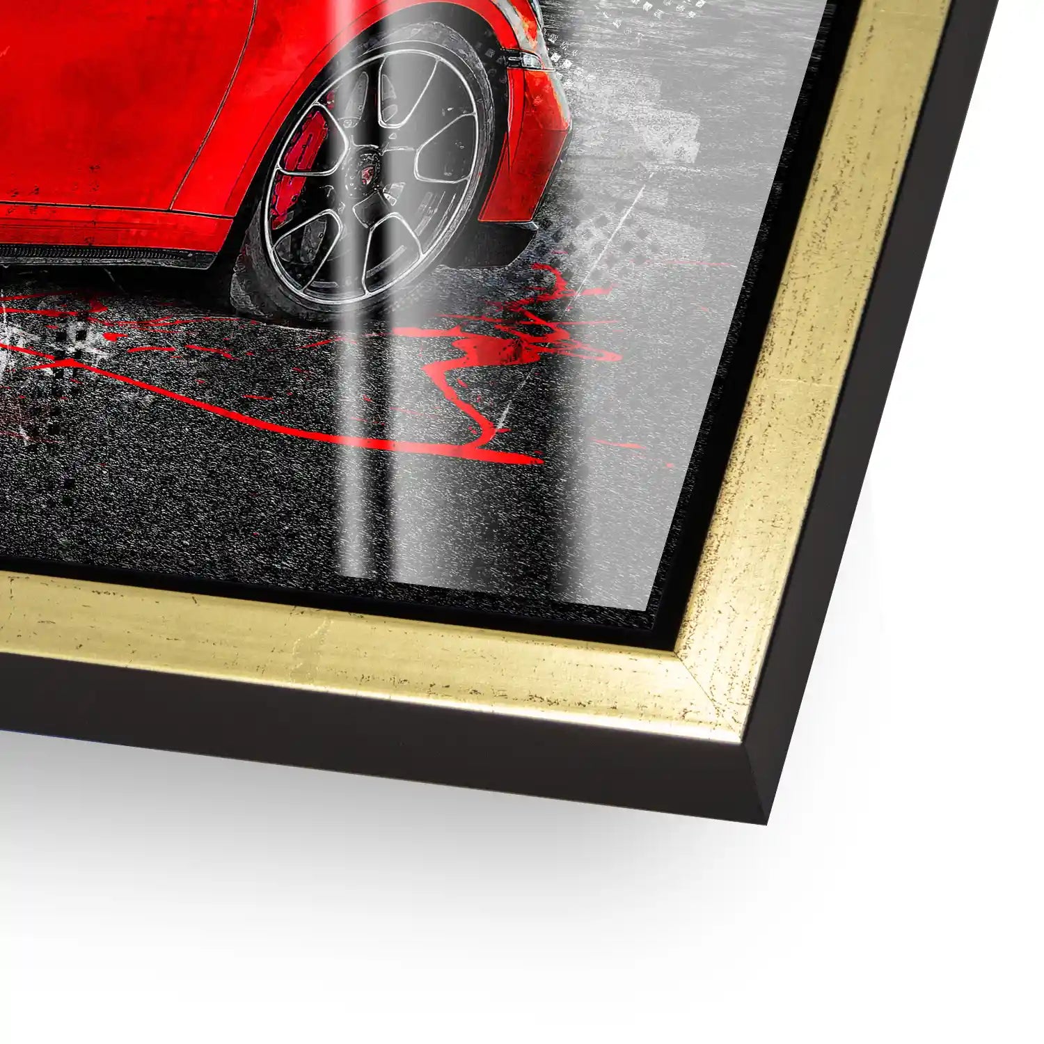 Porsche 911 Turbo Abstrakt Rot Acrylglas Bild INGALERIE