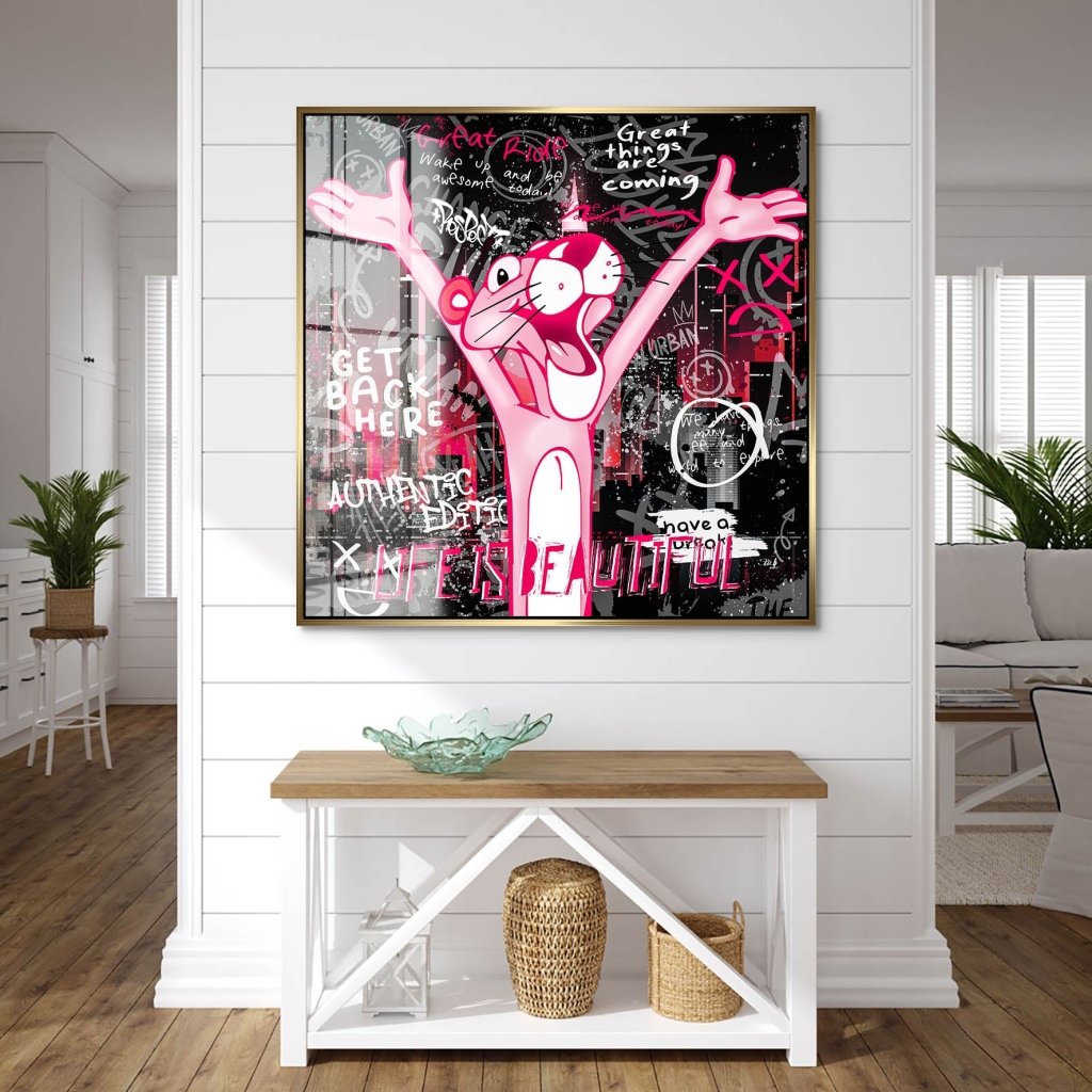 Pink Panther Pop Art Acrylglas Bild INGALERIE