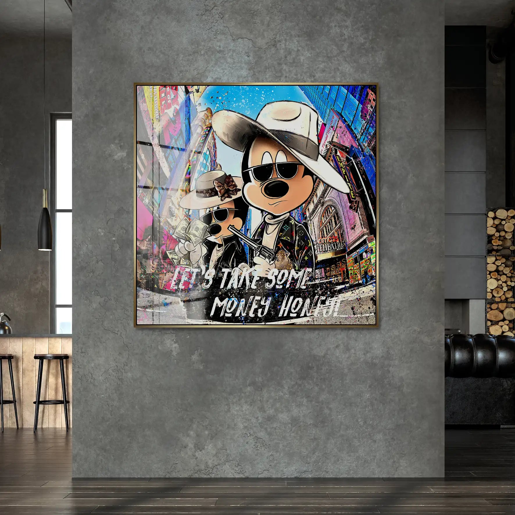 Micky & Minnie Gangster Goes Shopping Acrylglas Bild INGALERIE