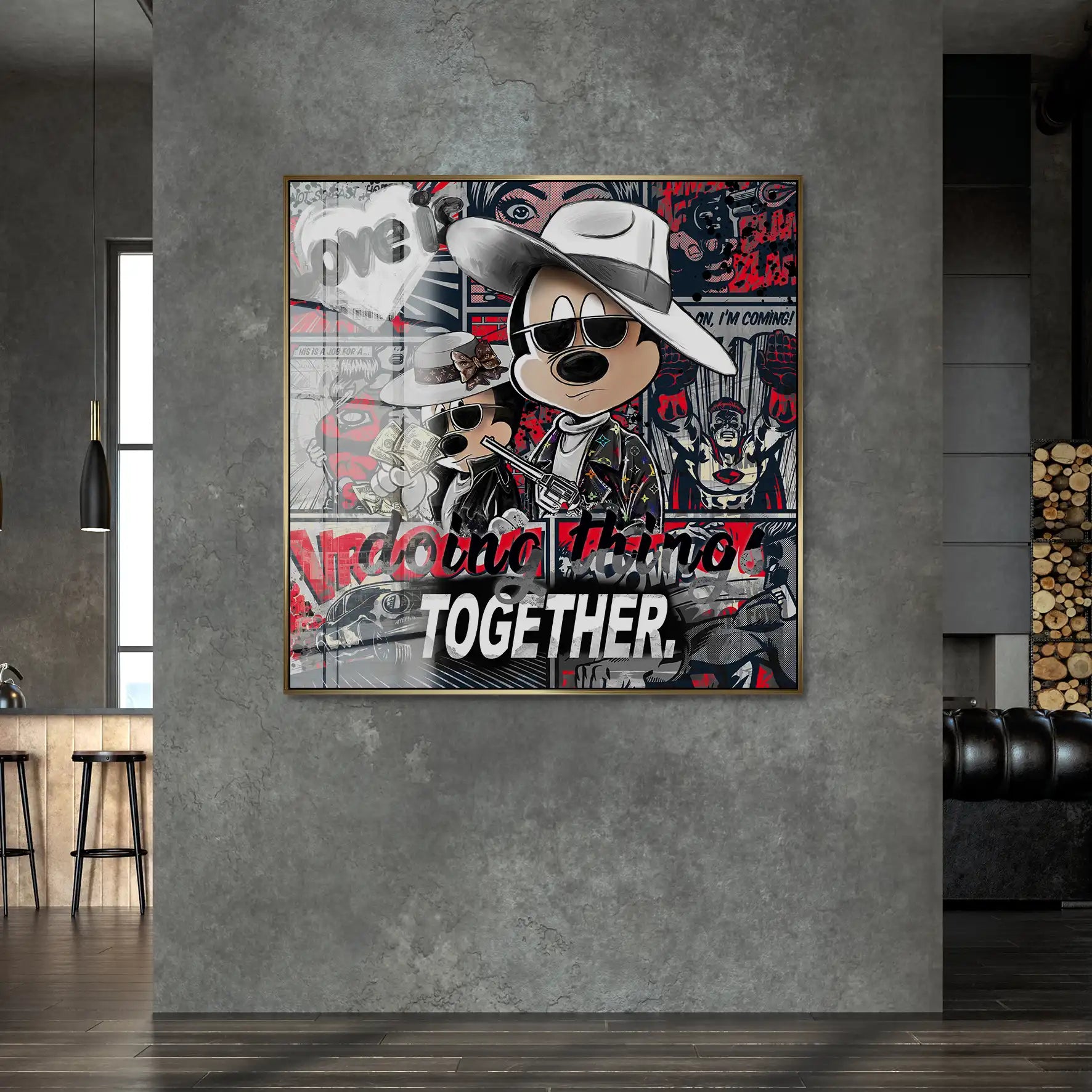 Micky & Minnie Gangster Style Acrylglas Bild INGALERIE