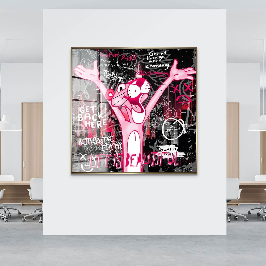 Pink Panther Pop Art Acrylglas Bild INGALERIE