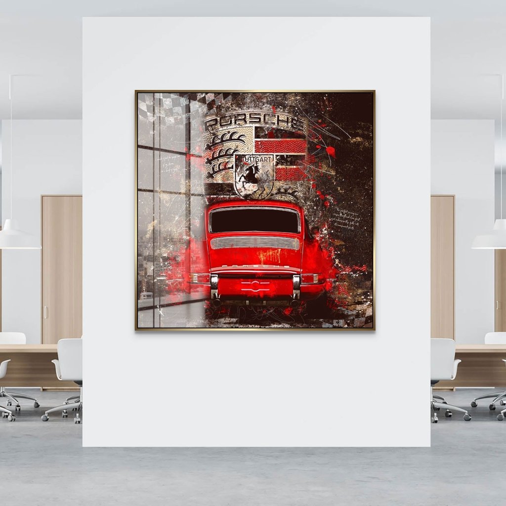 Porsche 911 Retro Abstrakt Acrylglas Bild INGALERIE