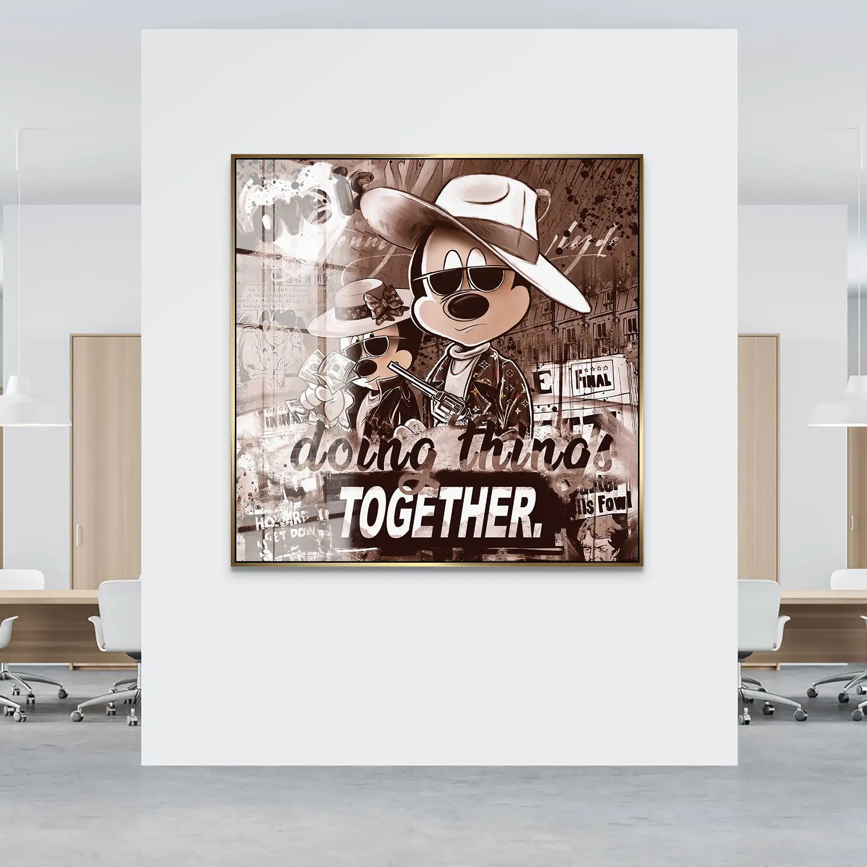 Micky & Minnie Gangster Retro Style Acrylglas Bild INGALERIE