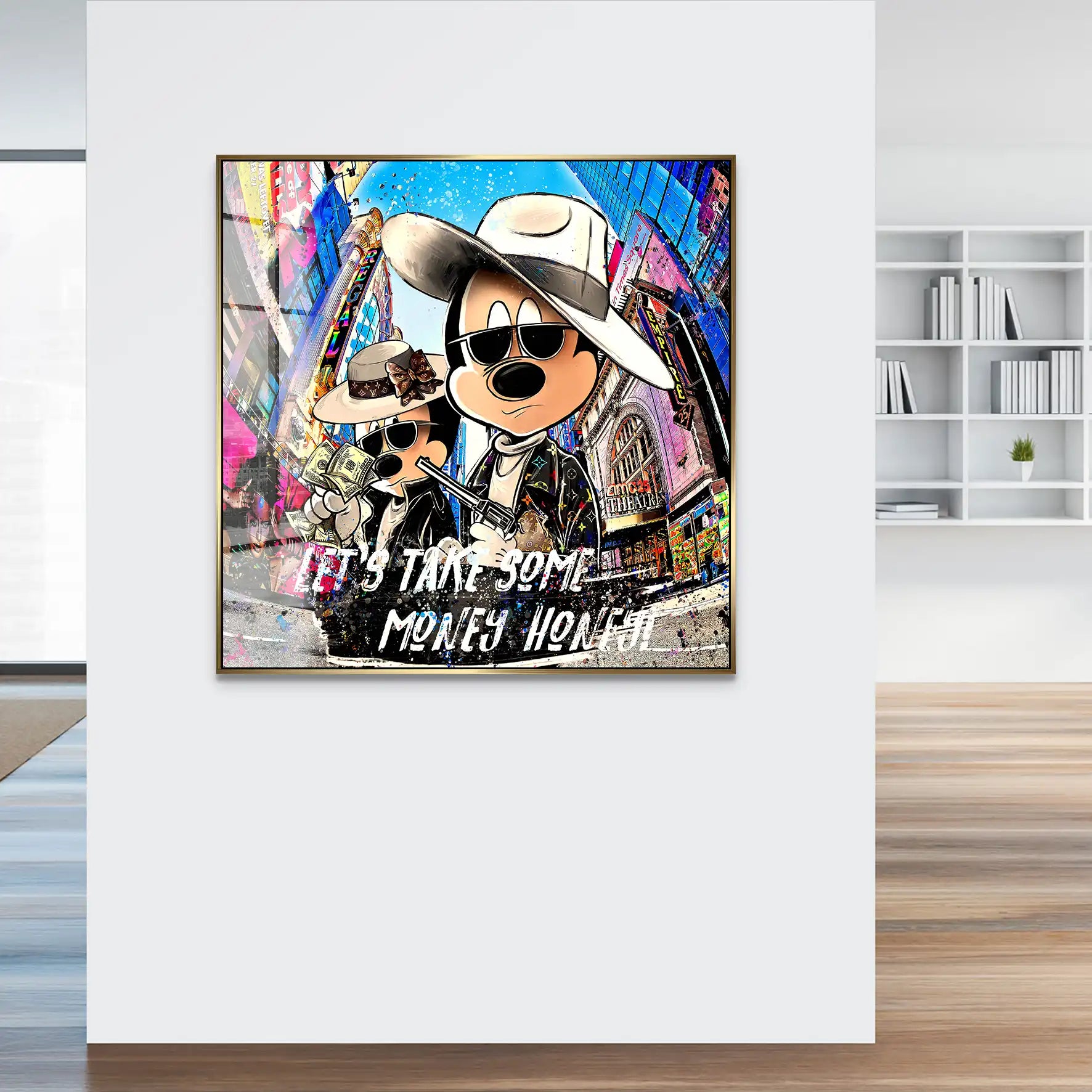 Micky & Minnie Gangster Goes Shopping Acrylglas Bild INGALERIE