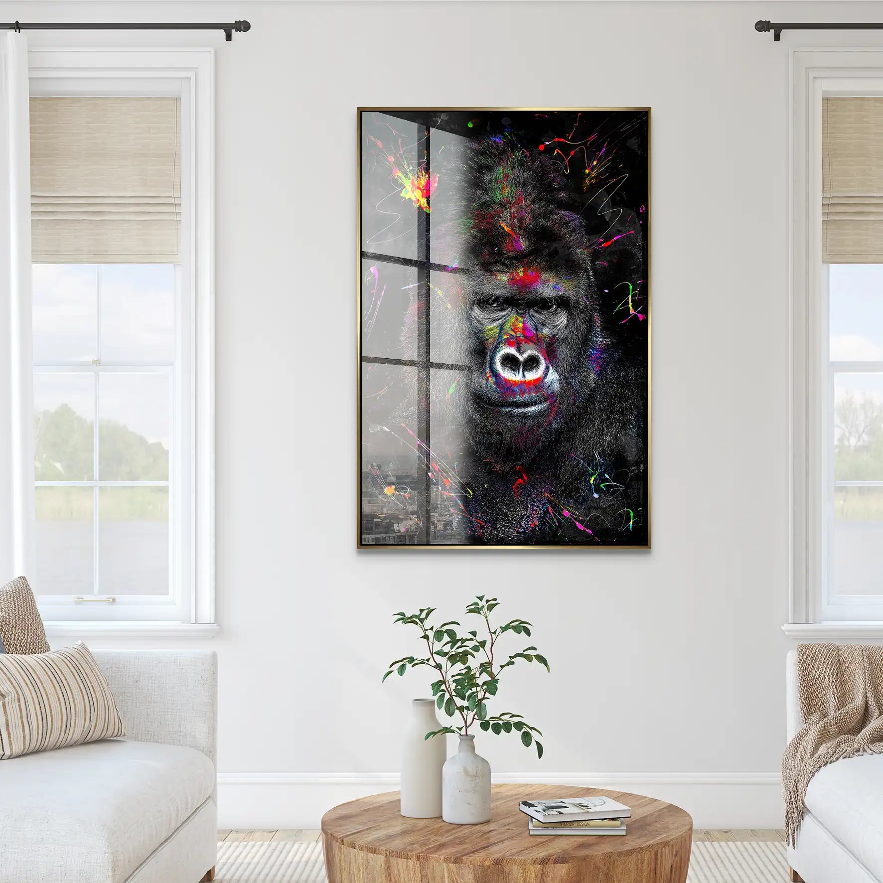 Gorilla Abstrakt Color Style Acrylglas Bild INGALERIE