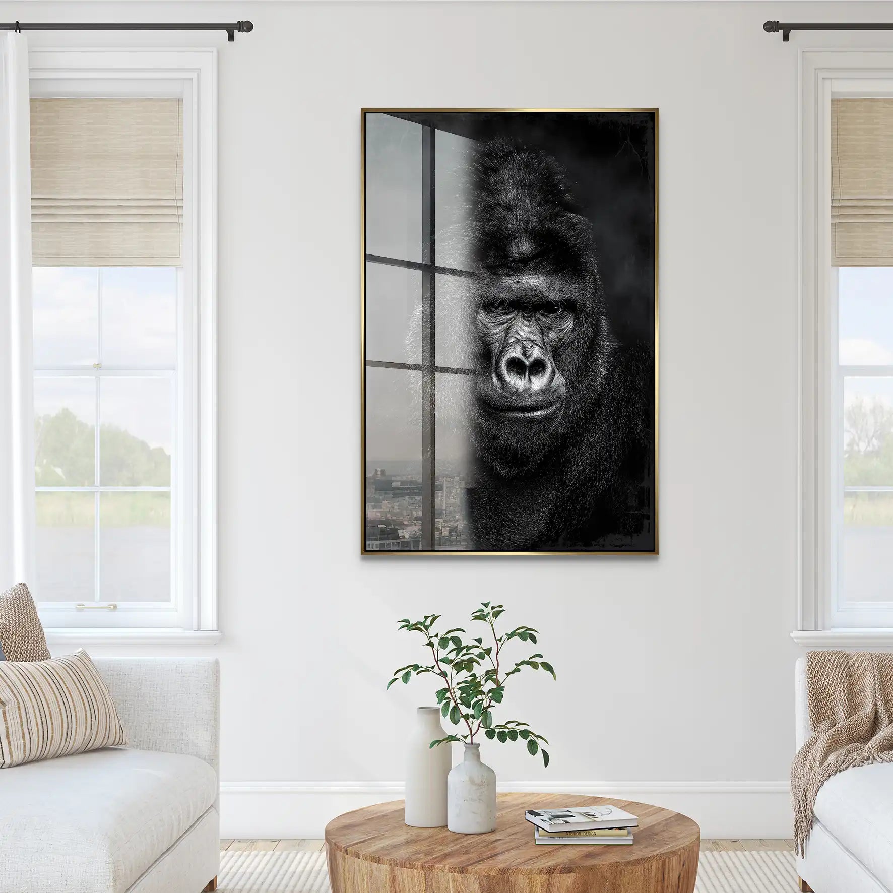 Gorilla Abstrakt Black Style Acrylglas Bild INGALERIE