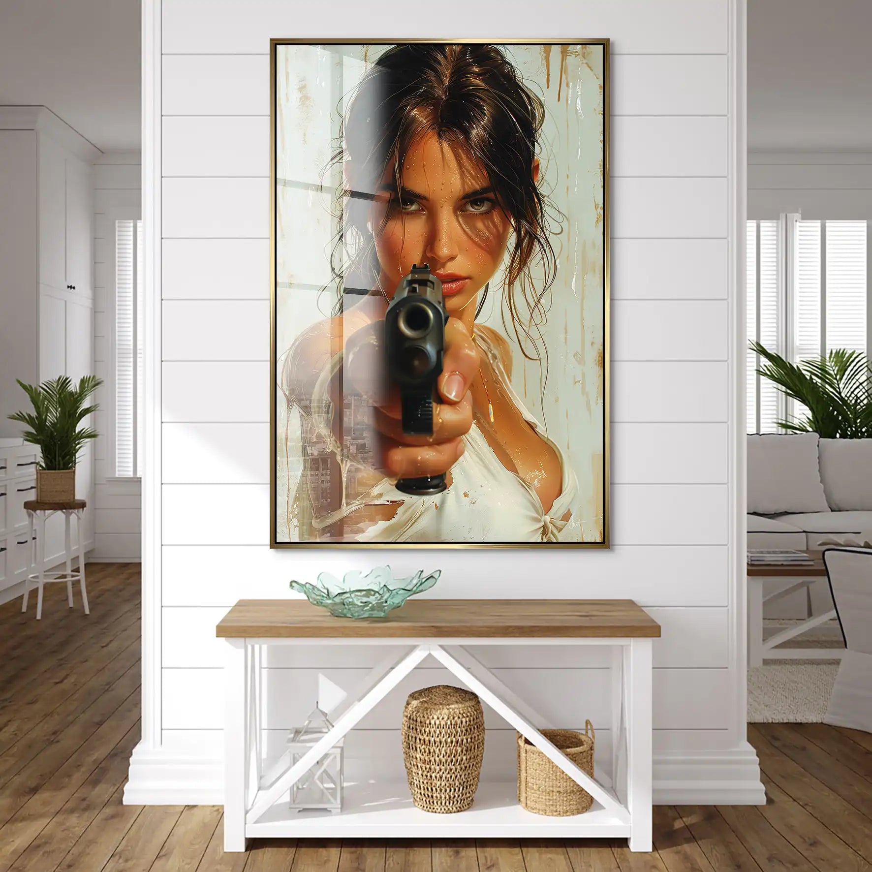 Beauty Gun Girl Nr.2 Acrylglas Bild INGALERIE