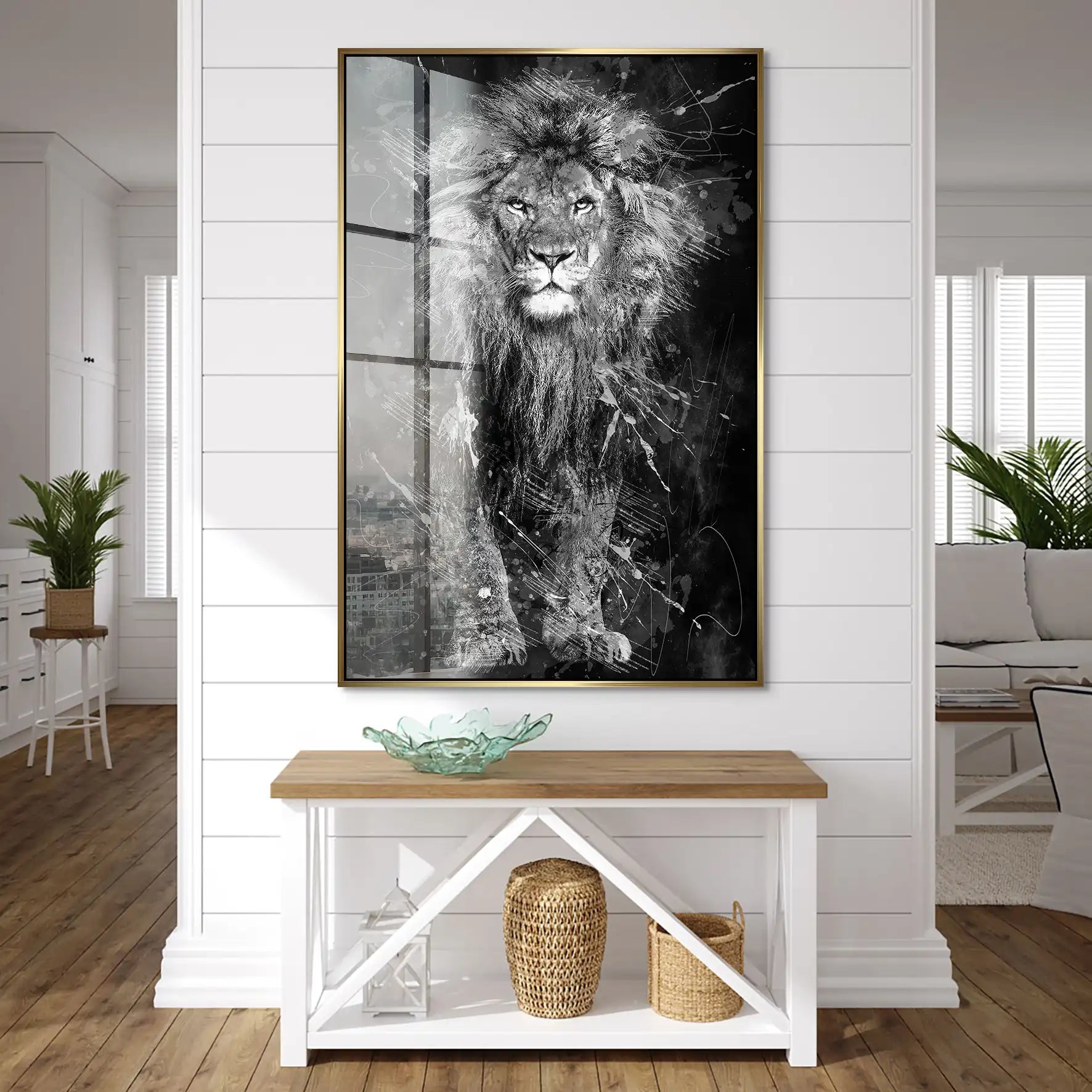 Lion Dark Splash Acrylglas Bild INGALERIE