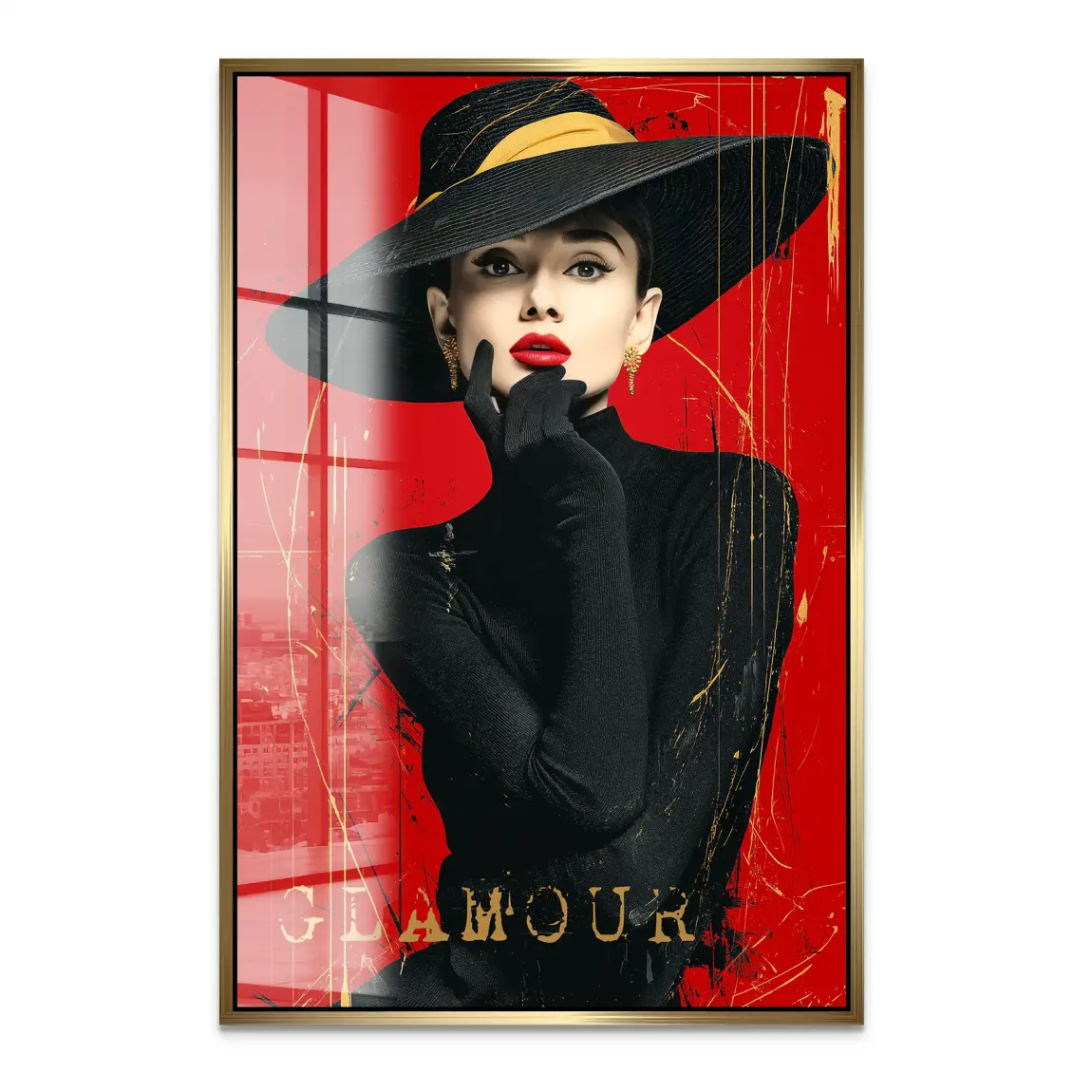 Audrey Hepburn Red Glamour Acrylglas Bild