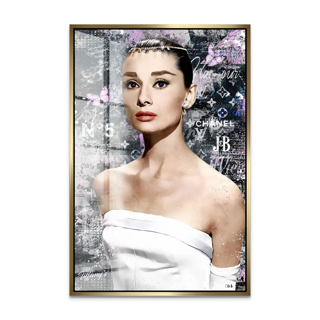 Audrey Hepburn Black Pop Art Acrylglas Bild INGALERIE