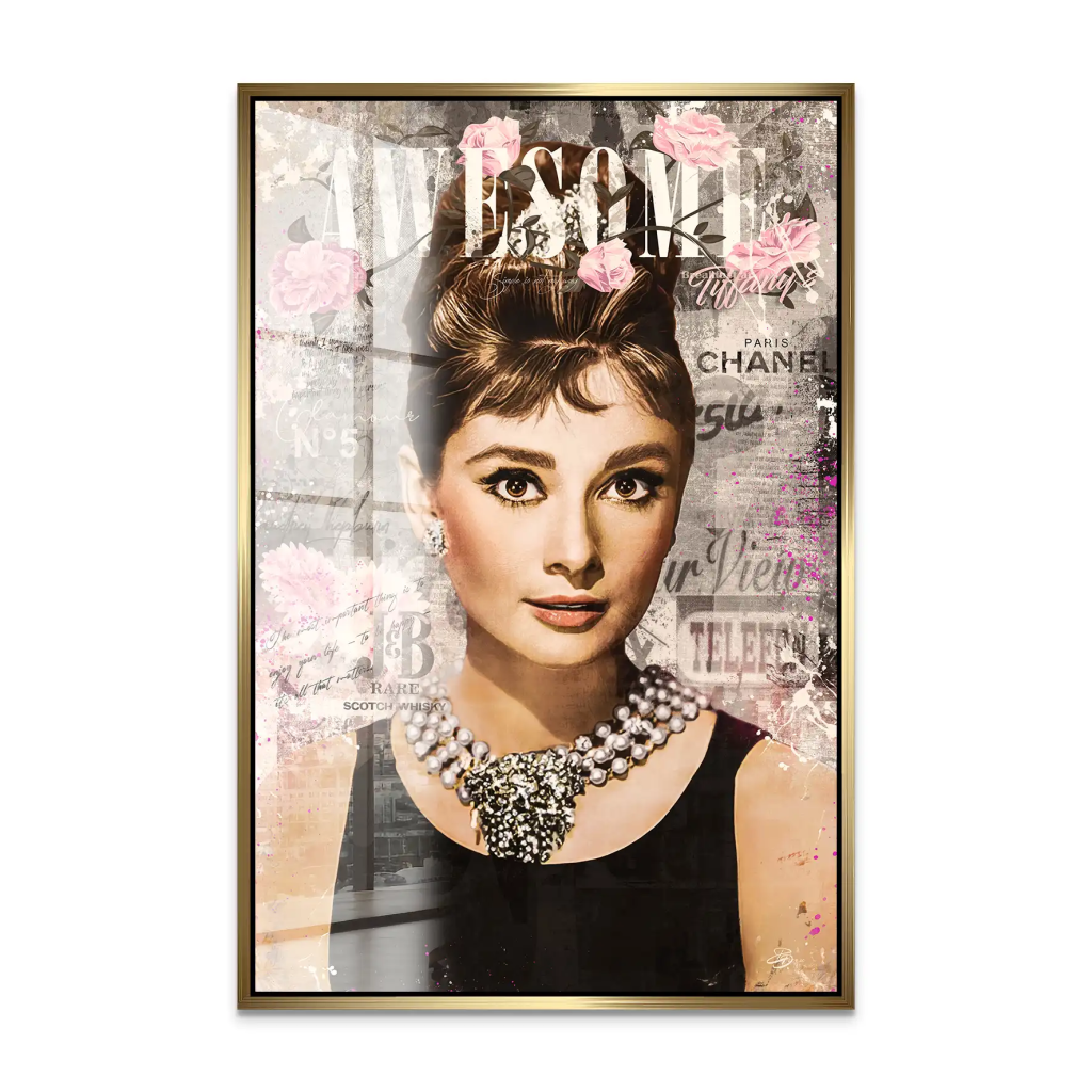 Audrey Hepburn Awesome Retro Pop Art Acrylglas Bild INGALERIE