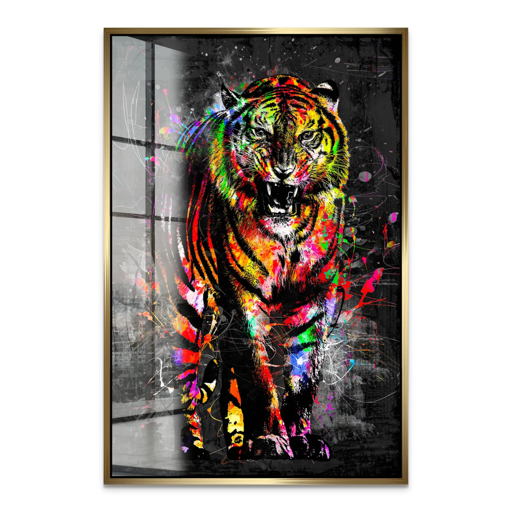 Tiger Abstrakt Color Acrylglas Bild INGALERIE