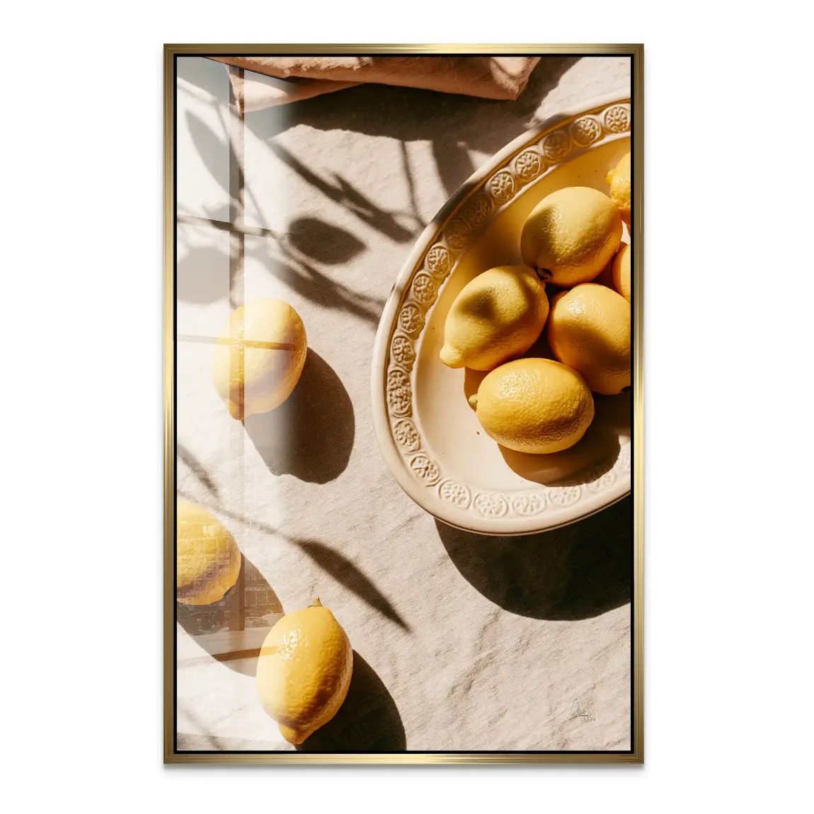 Goldene Zitronen Acrylglasbild