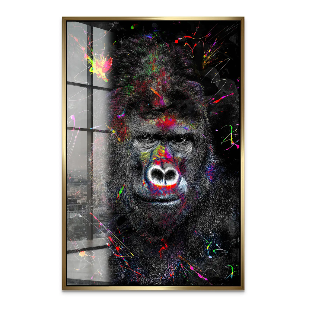 Gorilla Abstrakt Color Style Acrylglas Bild INGALERIE