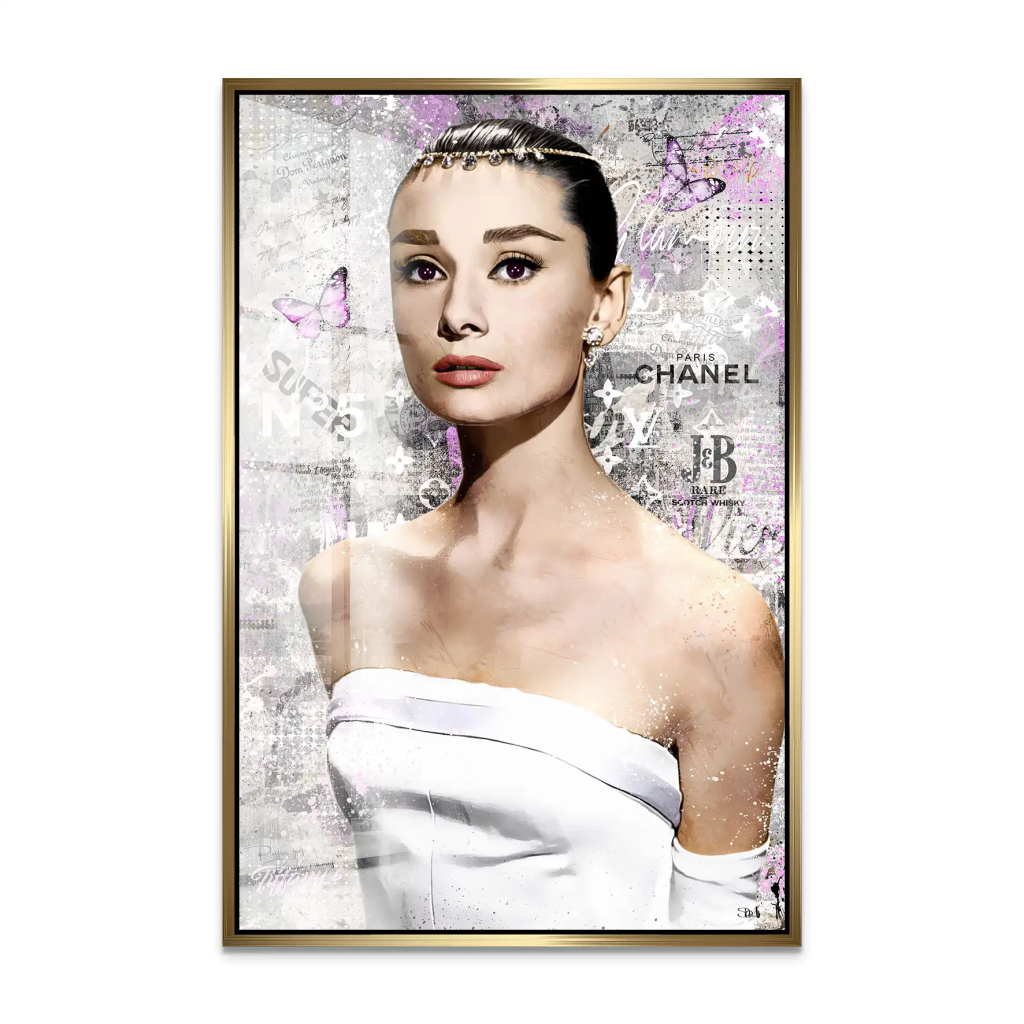 Audrey Hepburn Silver Style Pop Art Acrylglas Bild INGALERIE