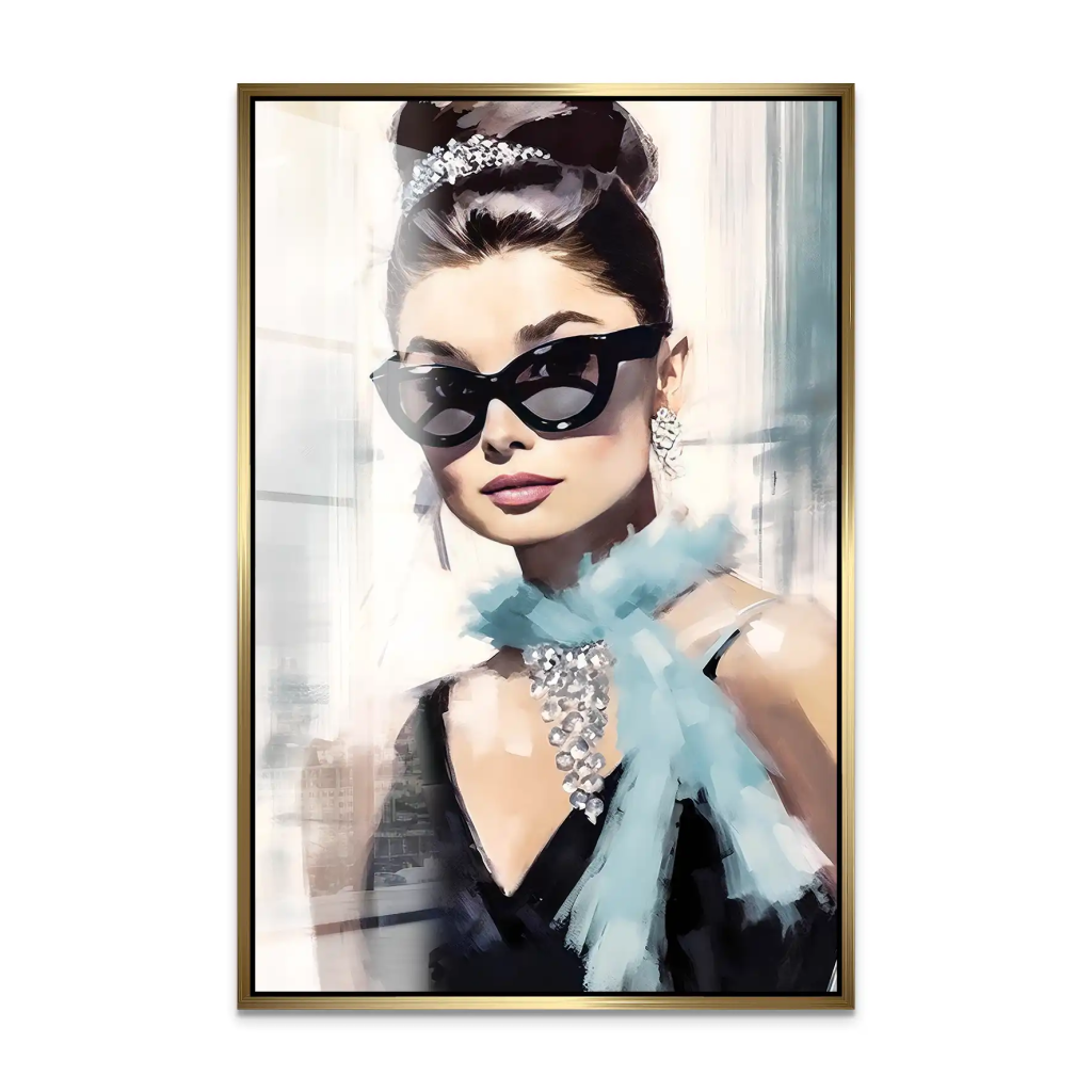 Audrey Hepburn Tiffany Style Acrylglas Bild INGALERIE