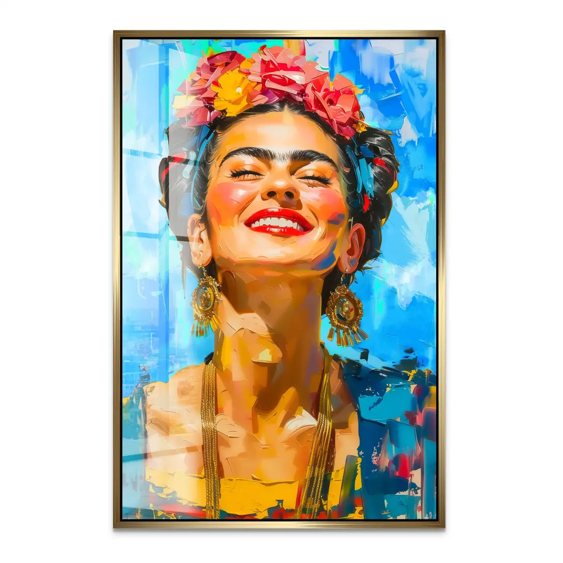 Frida buntes Leben Acrylglasbild