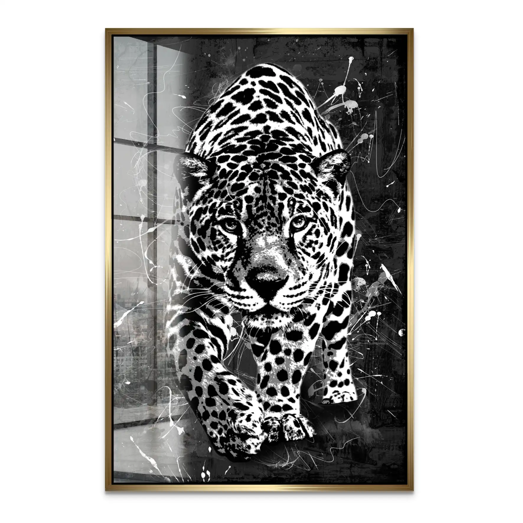 Leopard Abstrakt Black Style Acrylglas Bild INGALERIE