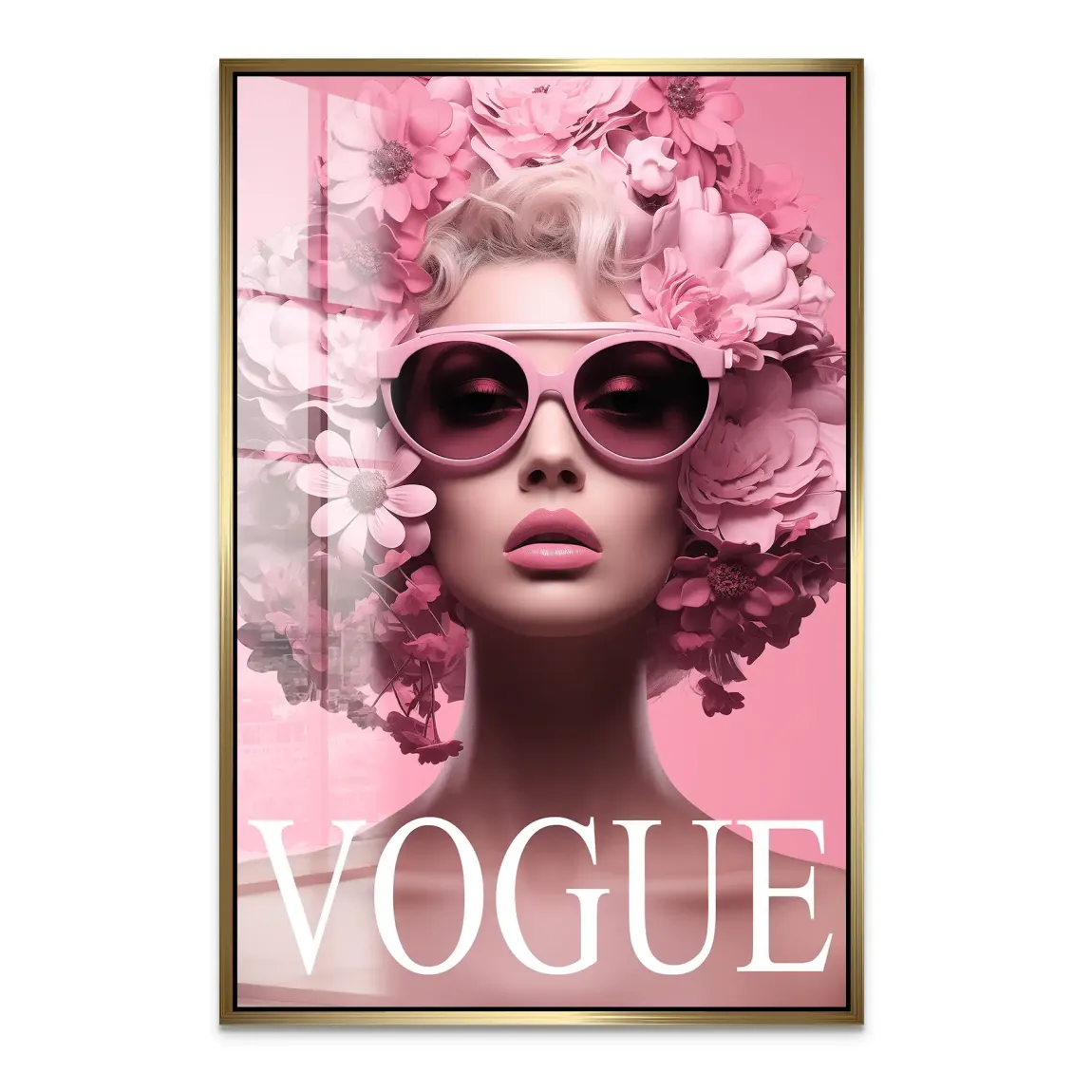Floral Pink Vogue Acrylglas Bild