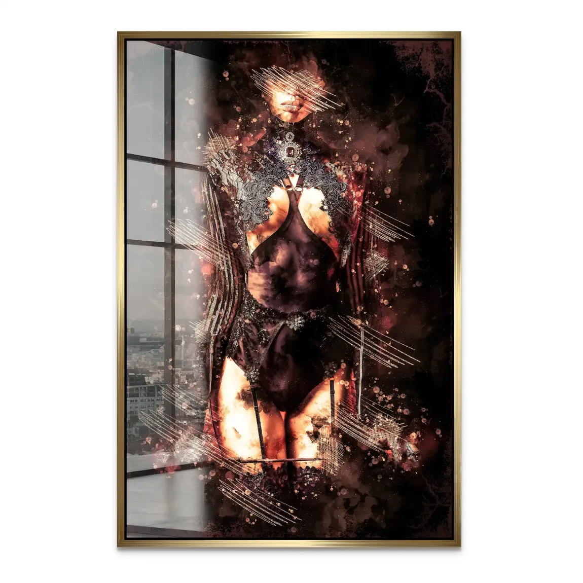 Erotische Eleganz im Schattenlicht Acrylglas Bild INGALERIE