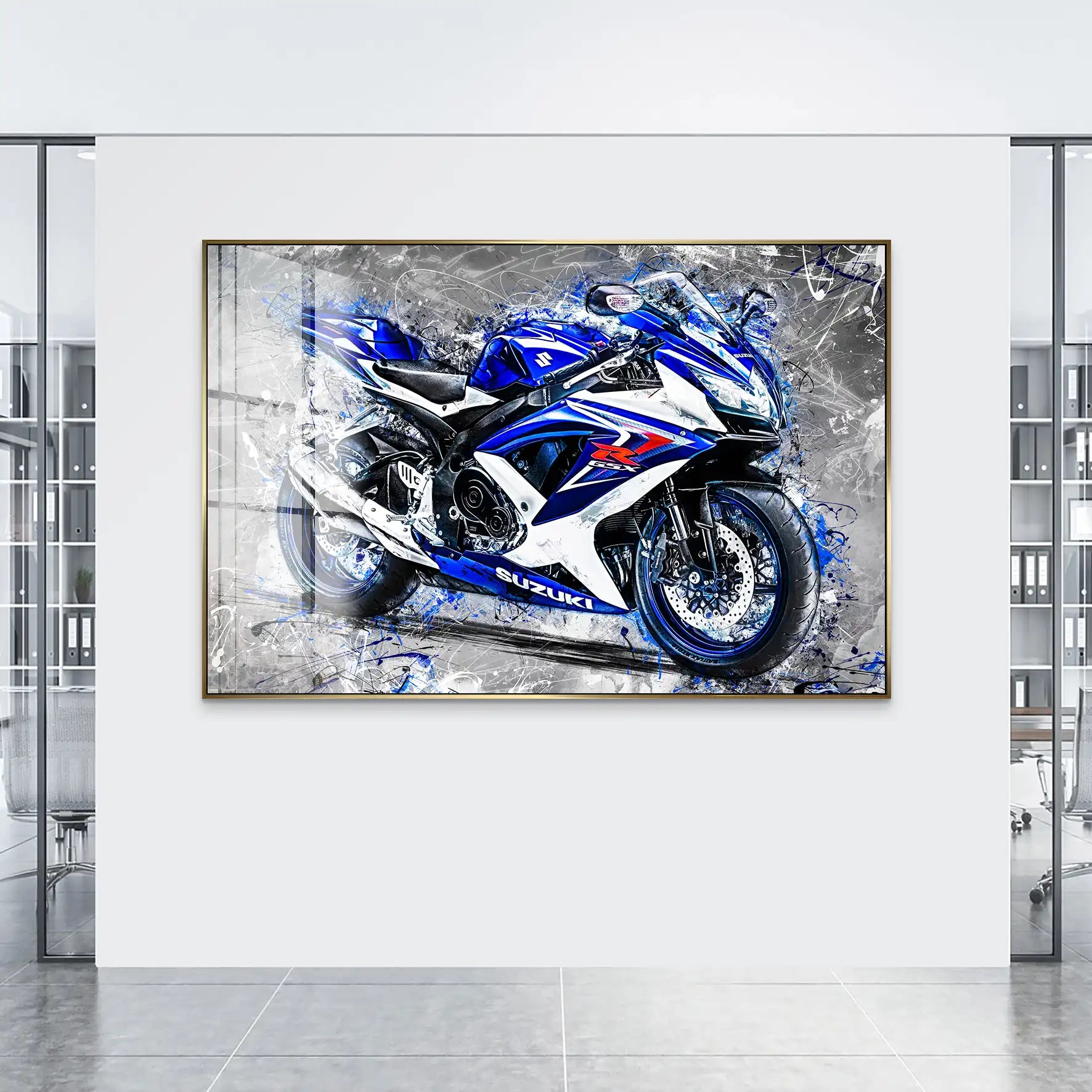 Suzuki GSXR 750 Abstrakt Black Acrylglas Bild INGALERIE