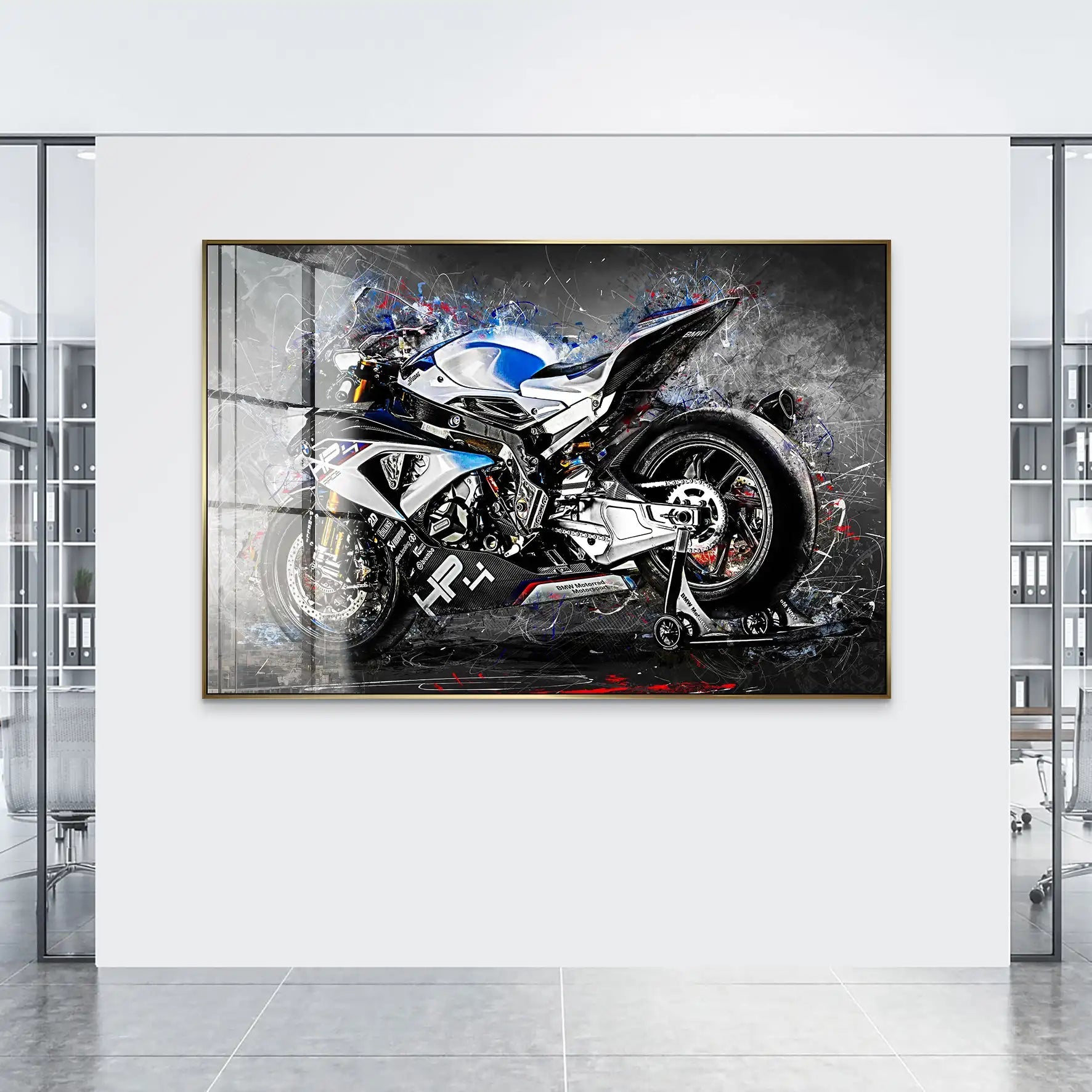 BMW HP4 Race Abstrakt Kunst Acrylglas Bild INGALERIE