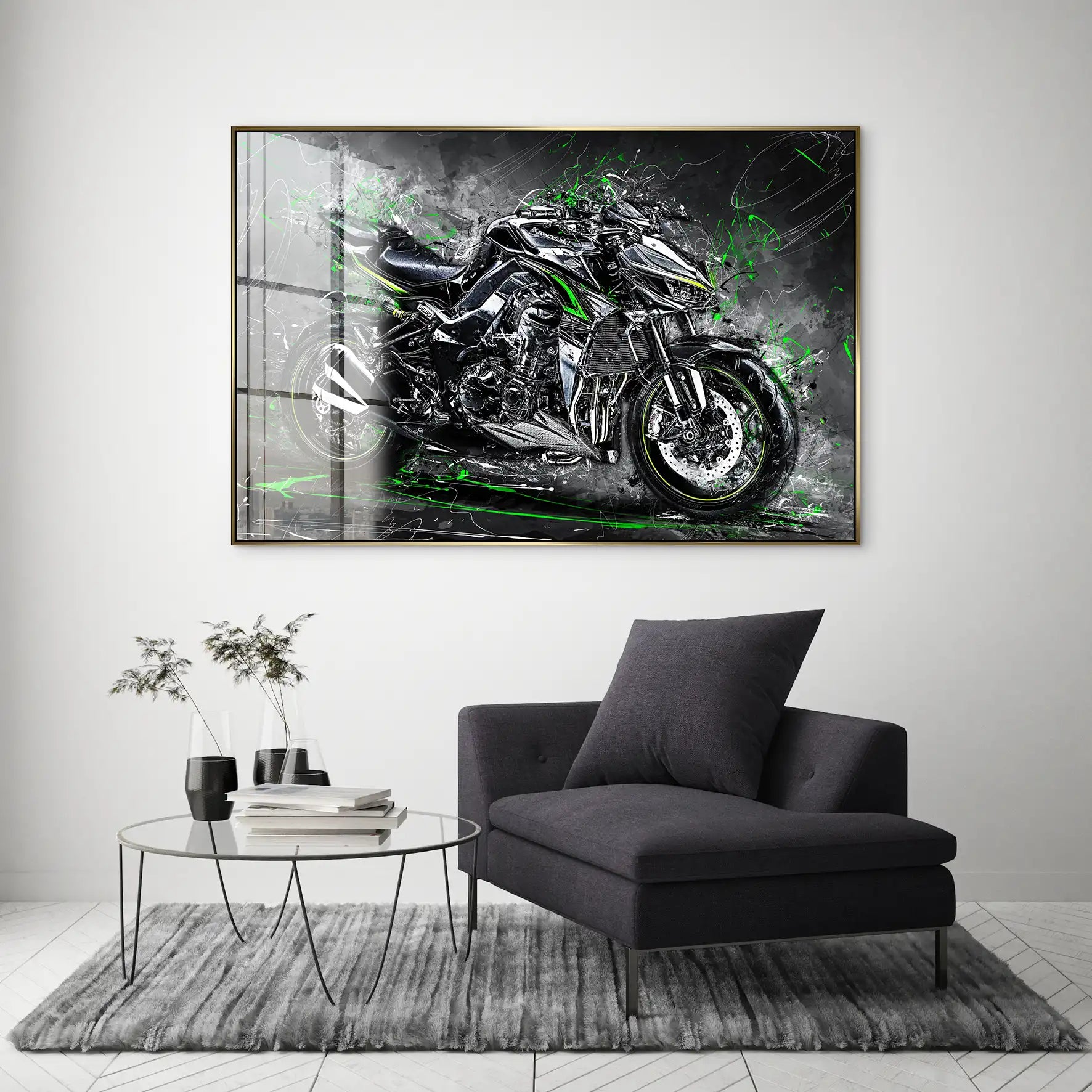 Kawasaki Z1000 Abstrakt Acrylglas Bild INGALERIE