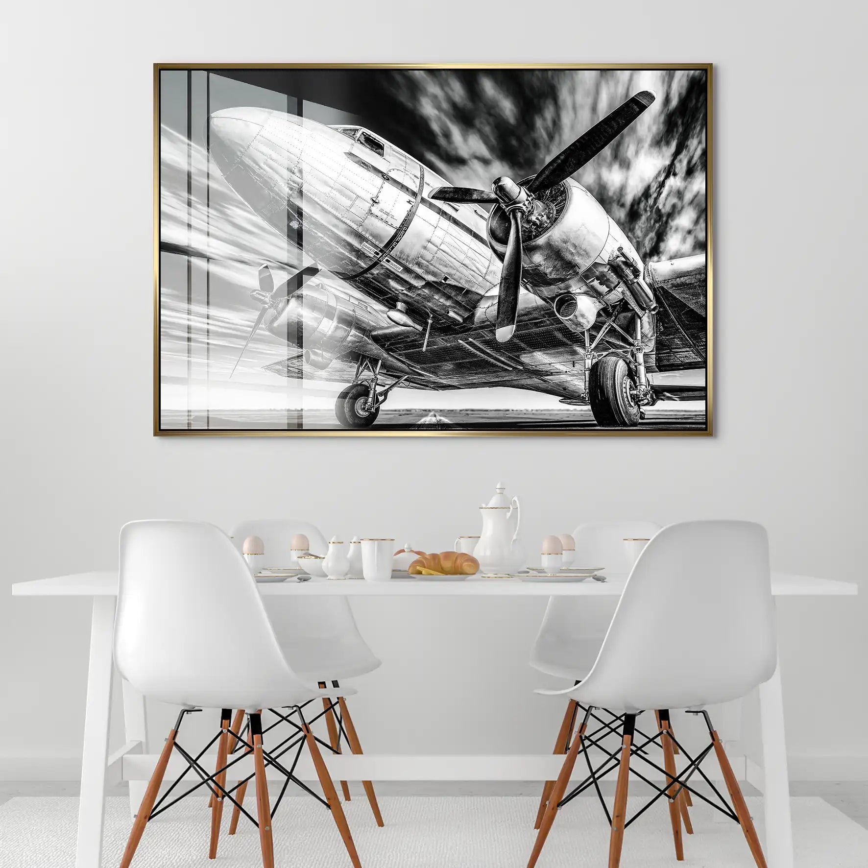 DC3 Old School Flugzeug Acrylglas Bild INGALERIE