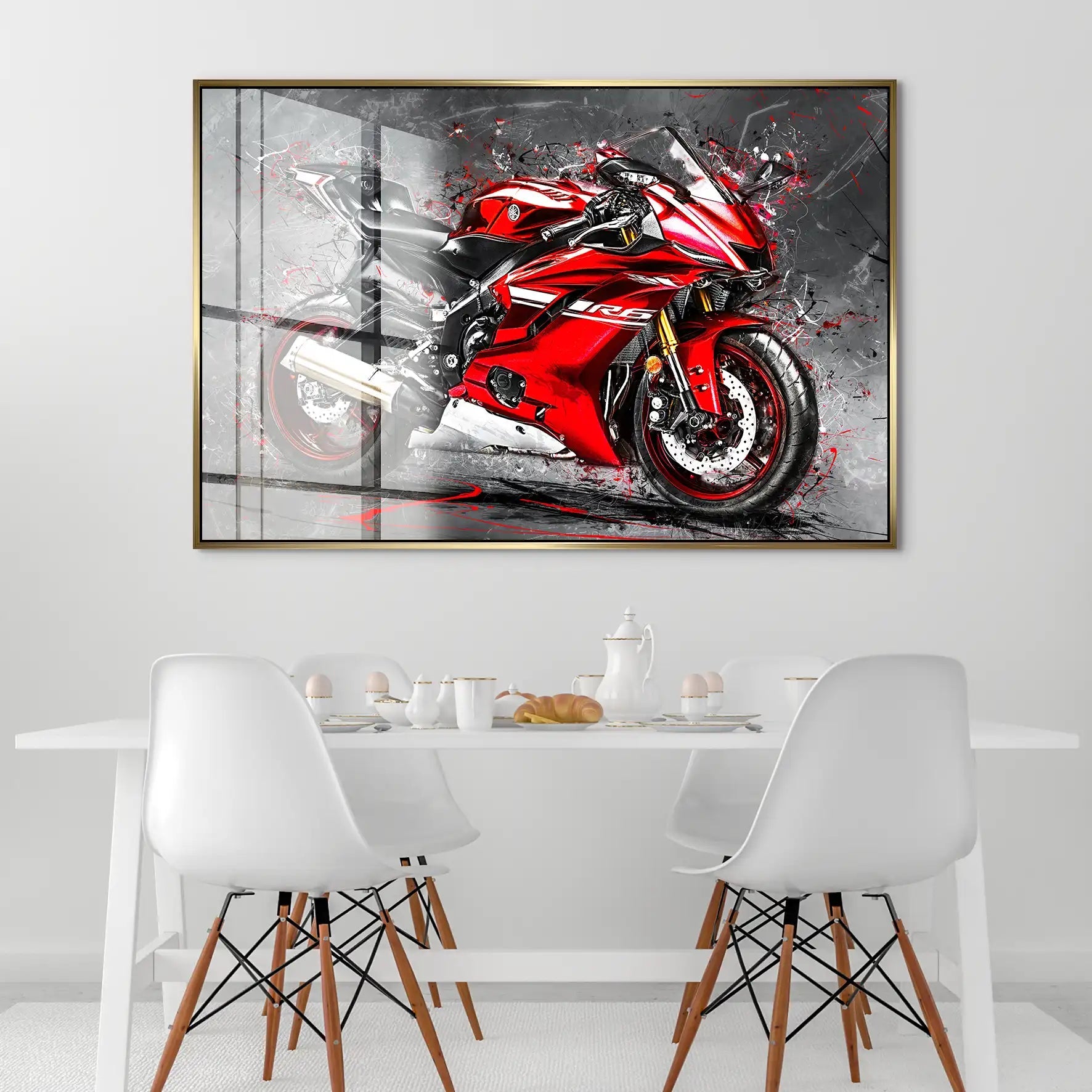 Yamaha R6 Abstrakt Rot Acrylglas Bild INGALERIE