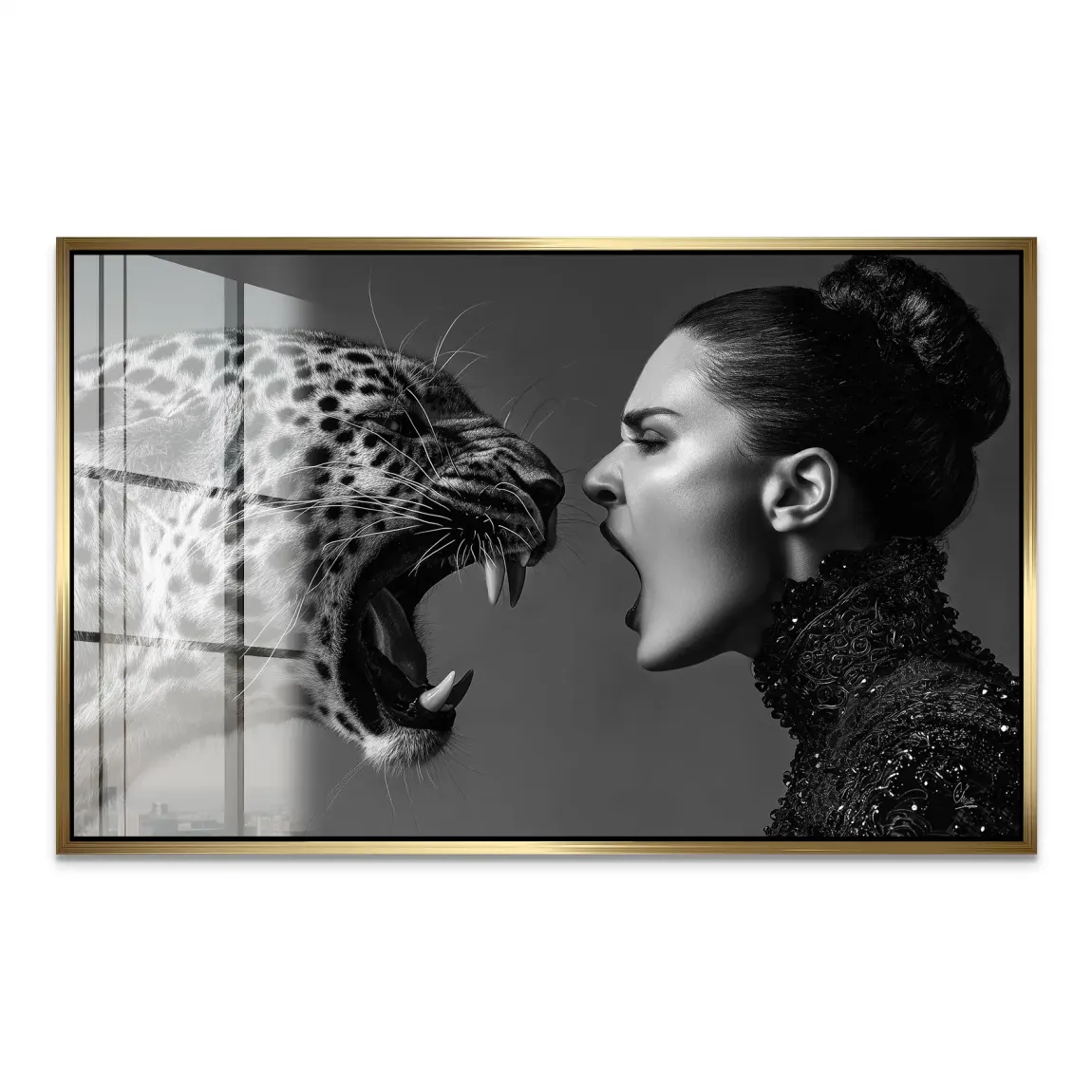 Wild Leopard Connection Acrylglas Bild