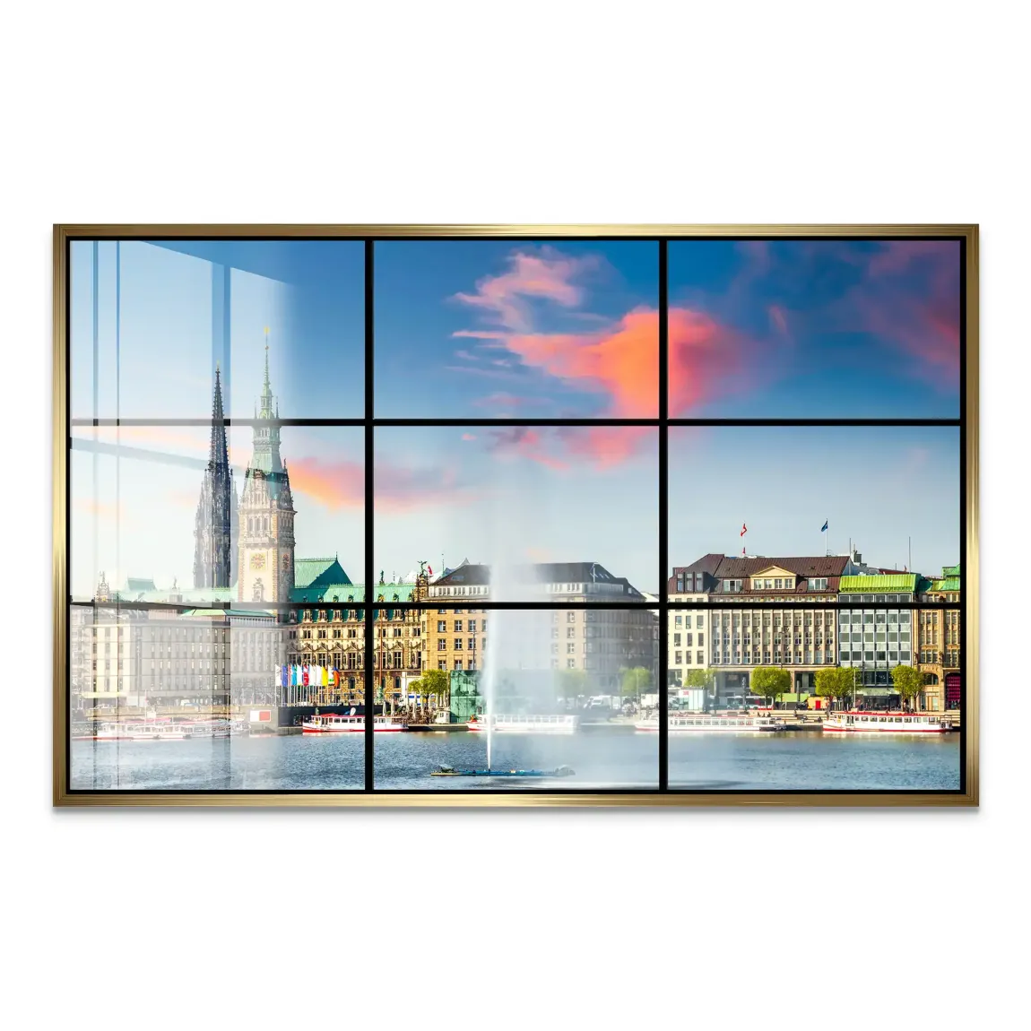 Sunset View Hamburg Acrylglas Bild