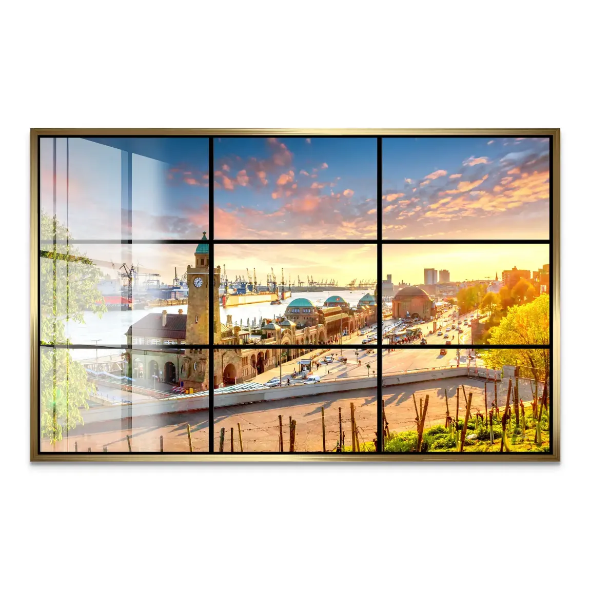 Hamburg Sunset View Acrylglas Bild