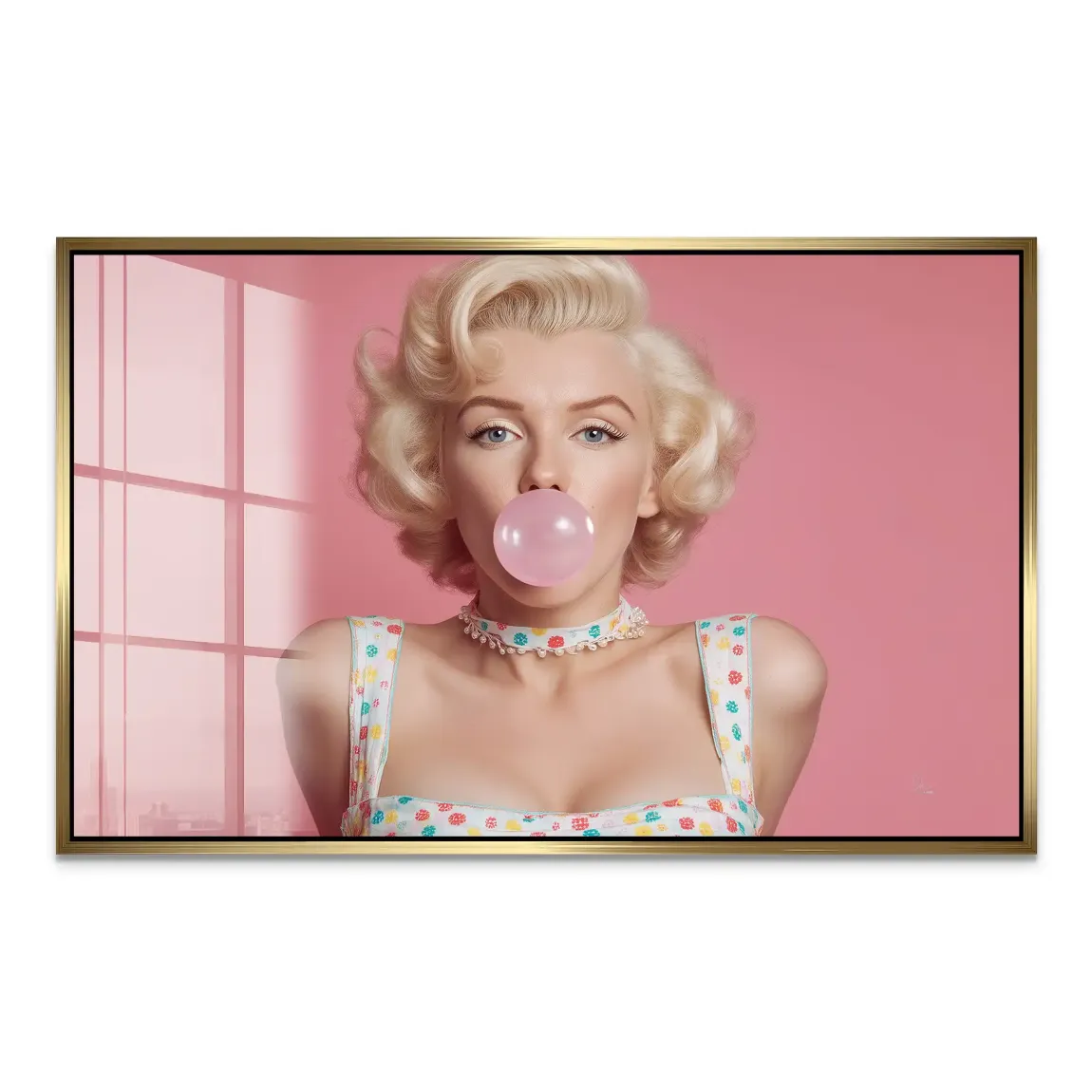 Marilyn Monroe Pink Bubble Acrylglas Bild