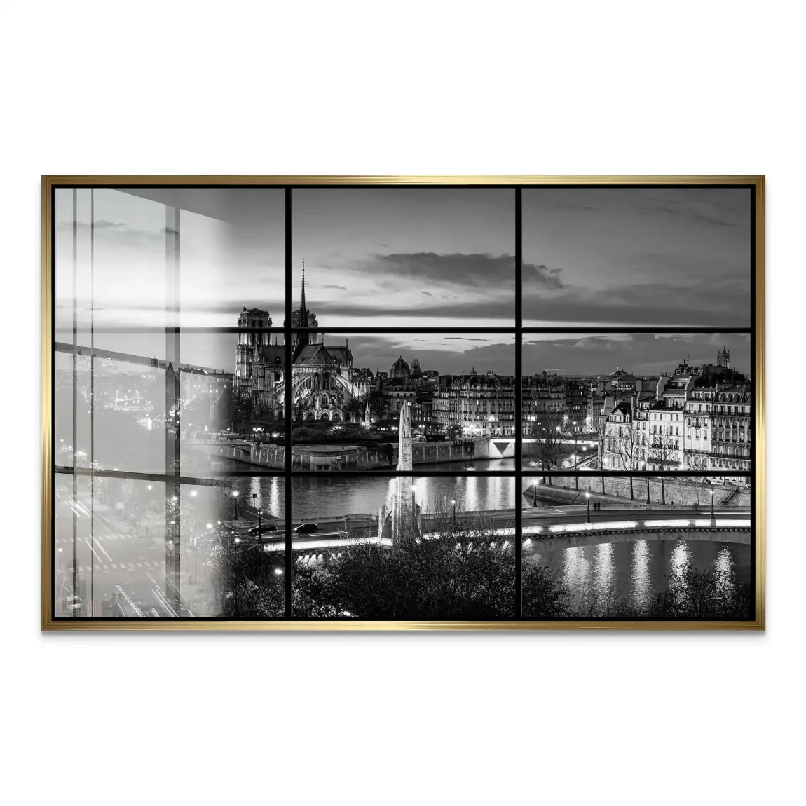 Paris Lights Noir Acrylglas Bild