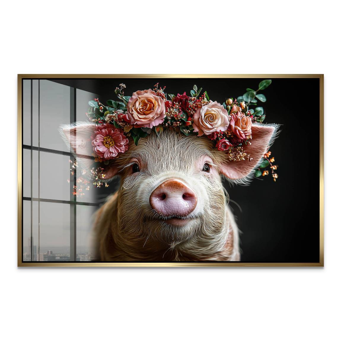 Blüten Schwein Acrylglas Bild