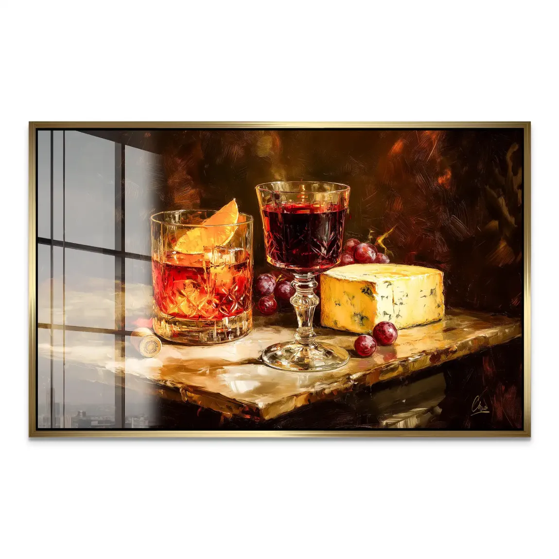 Wein & Käse Acrylglas Bild