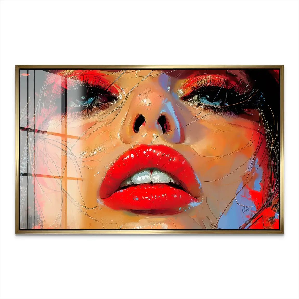 Red Lips Abstrakt Acrylglas Bild INGALERIE