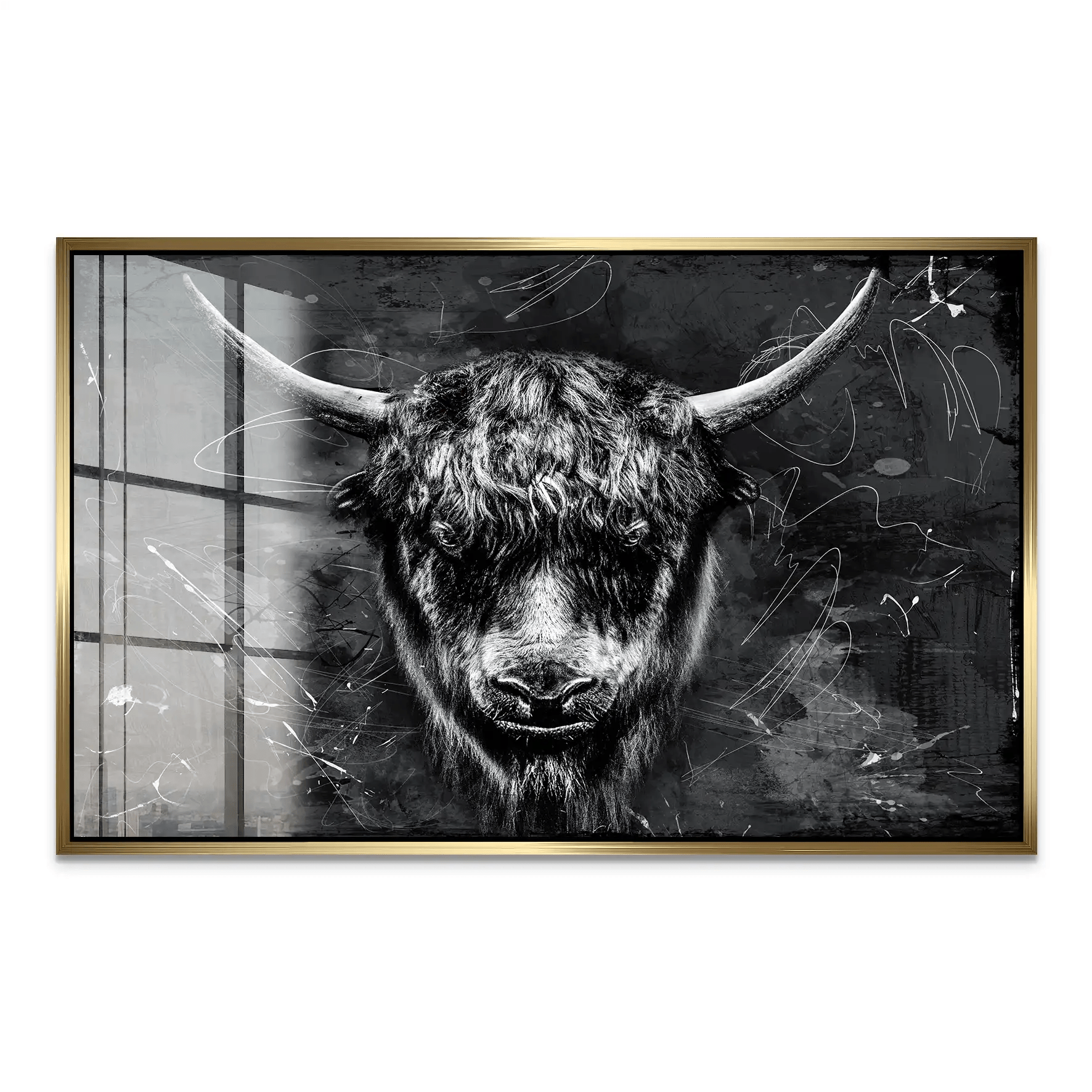 Yak Highland Abstrakt Black Acrylglas Bild INGALERIE