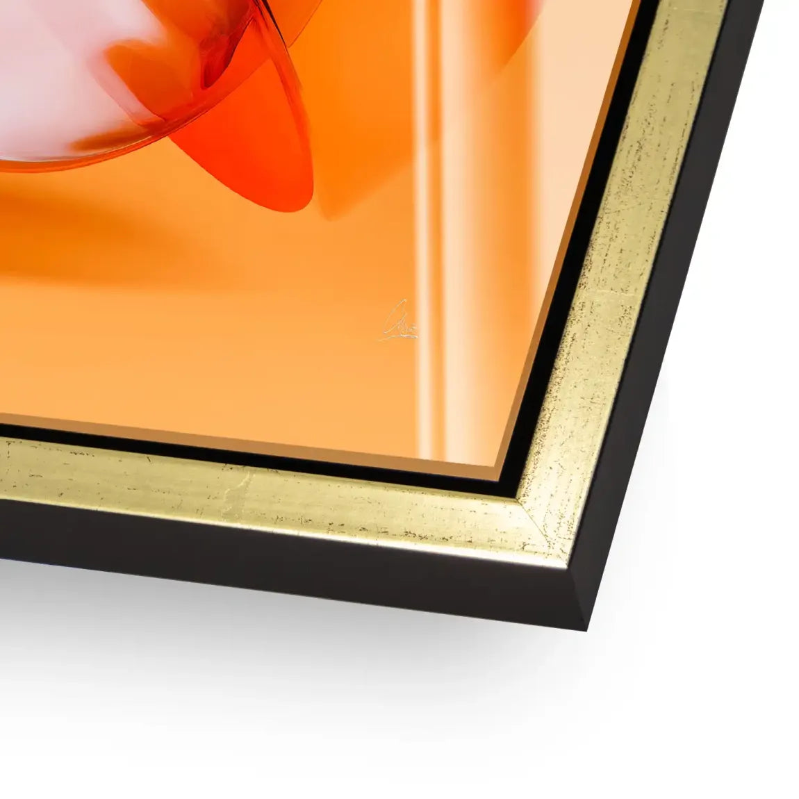 Orange Amber Abstrakt Acrylglasbild