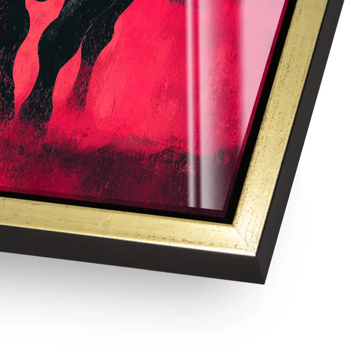 Stier in Rot Acrylglasbild